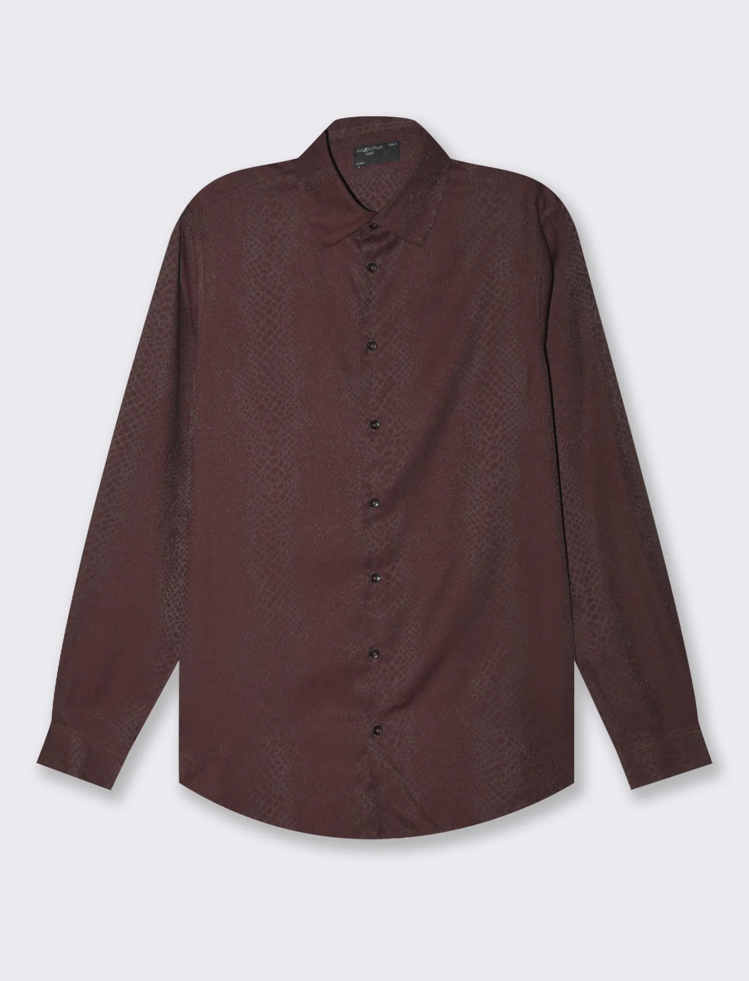 Uomo Piazza Italia Uomo | Camicie<Camicia regular fit con fantasia ad intarsio - Bordeaux