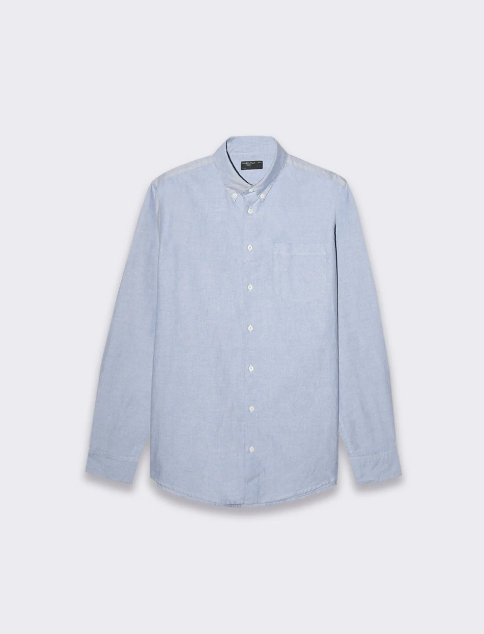 Uomo Piazza Italia Uomo | Camicie<Camicia regular fit in 100% cotone struttura oxford - Celeste