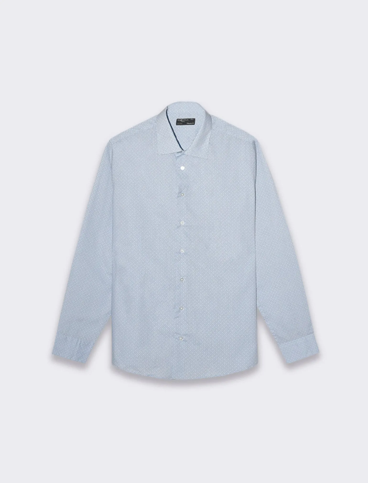 Uomo Piazza Italia Uomo | Camicie<Camicia regular fit in tessuto di misto cotone easy iron - Celeste