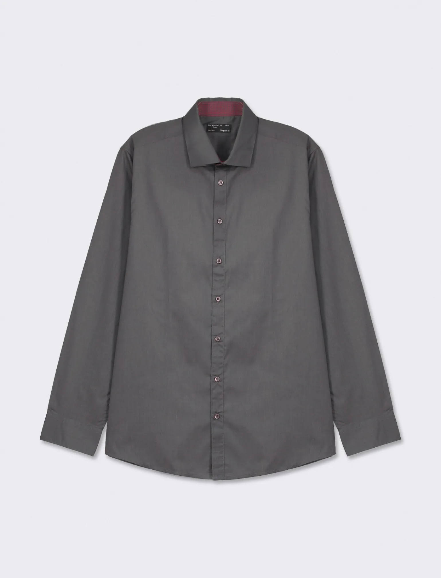 Uomo Piazza Italia Camicie<Camicia regular fit in tessuto di misto cotone easy iron con collo francese e maniche lunghe - piombo