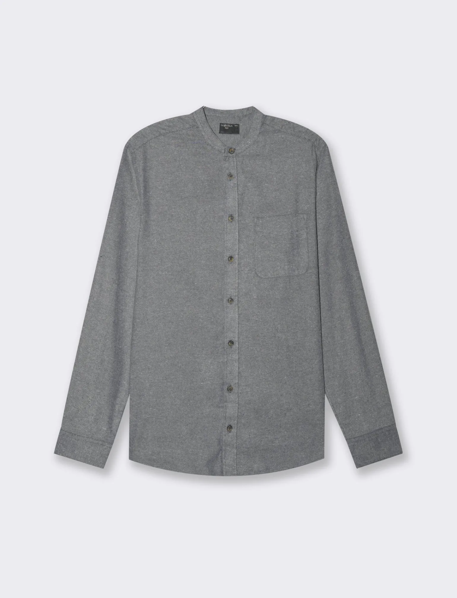 Uomo Piazza Italia Uomo | Camicie<Camicia regular fit in tessuto flanella collo coreano -