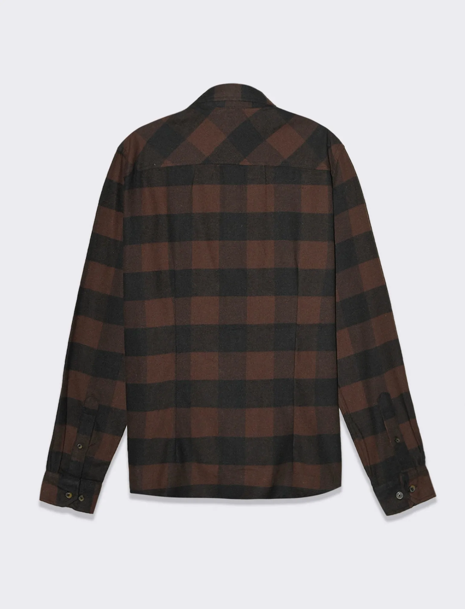 Uomo Piazza Italia Uomo | Camicie<Camicia regular fit in tessuto flanella collo italiano - Moro
