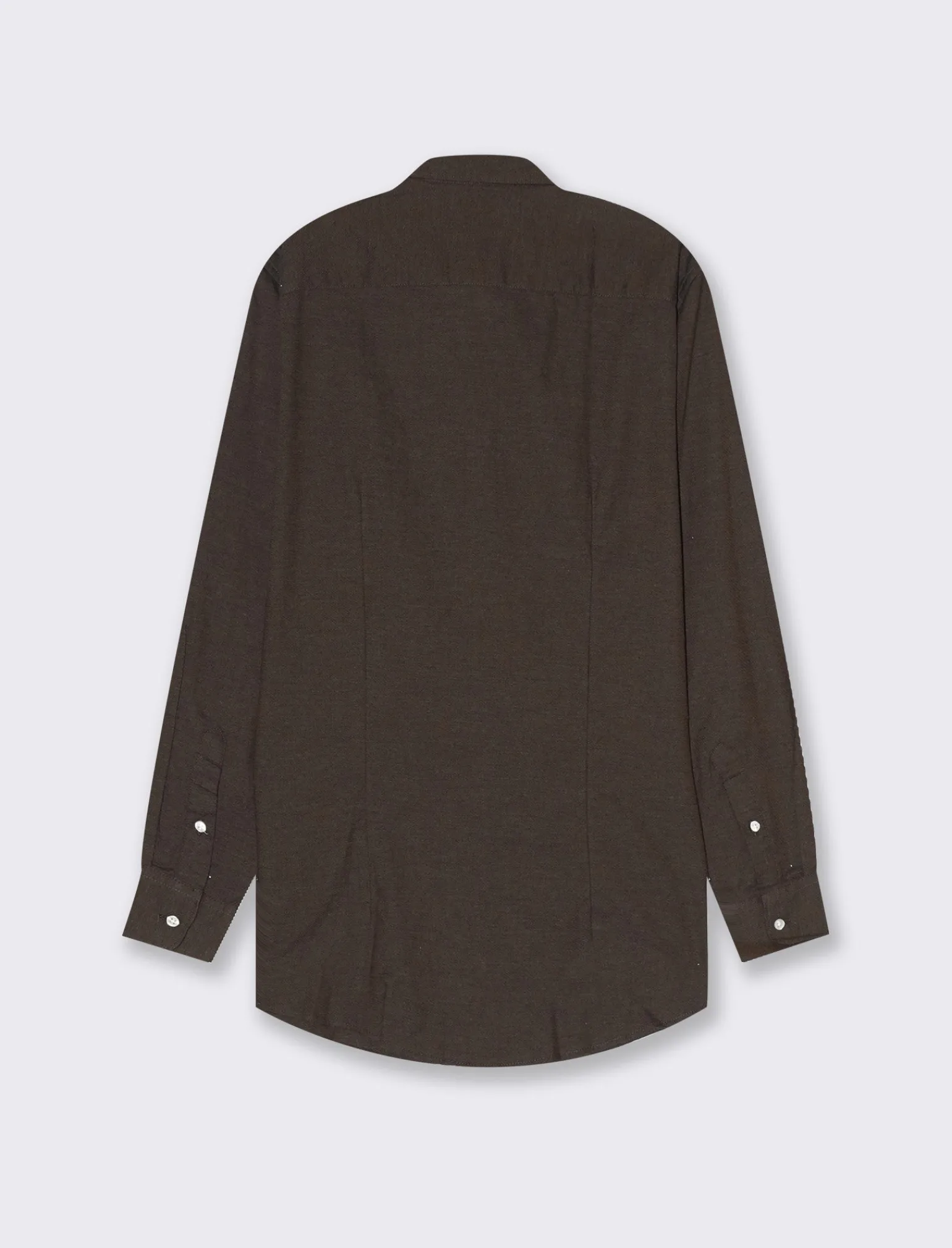 Uomo Piazza Italia Uomo | Camicie<Camicia regular fit realizzata in tessuto diagonale di puro cotone - Moro