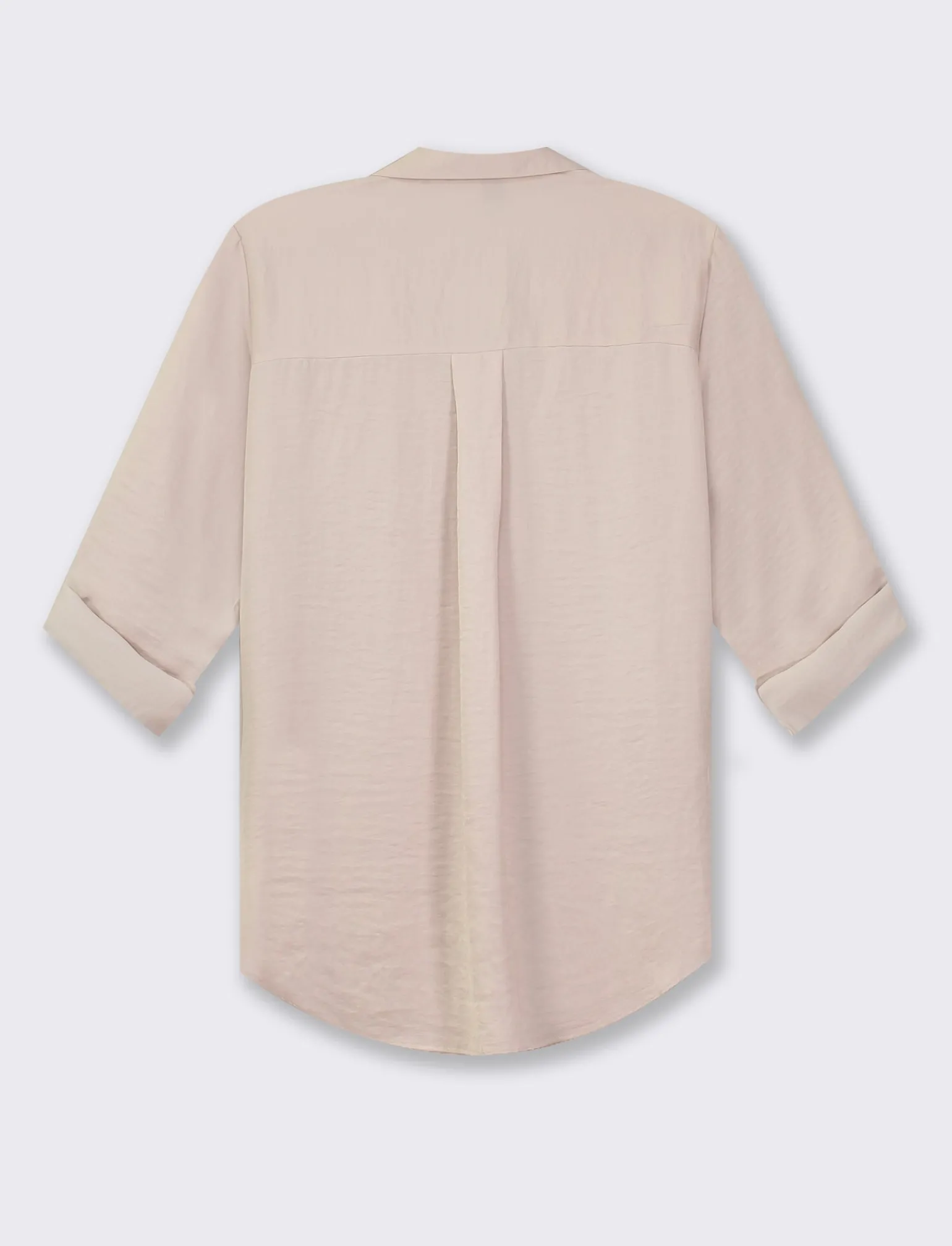 Donna Piazza Italia Donna | Camicie E Casacche<Camicia scollo a V con manica lunga risvoltabile con alette - Sabbia