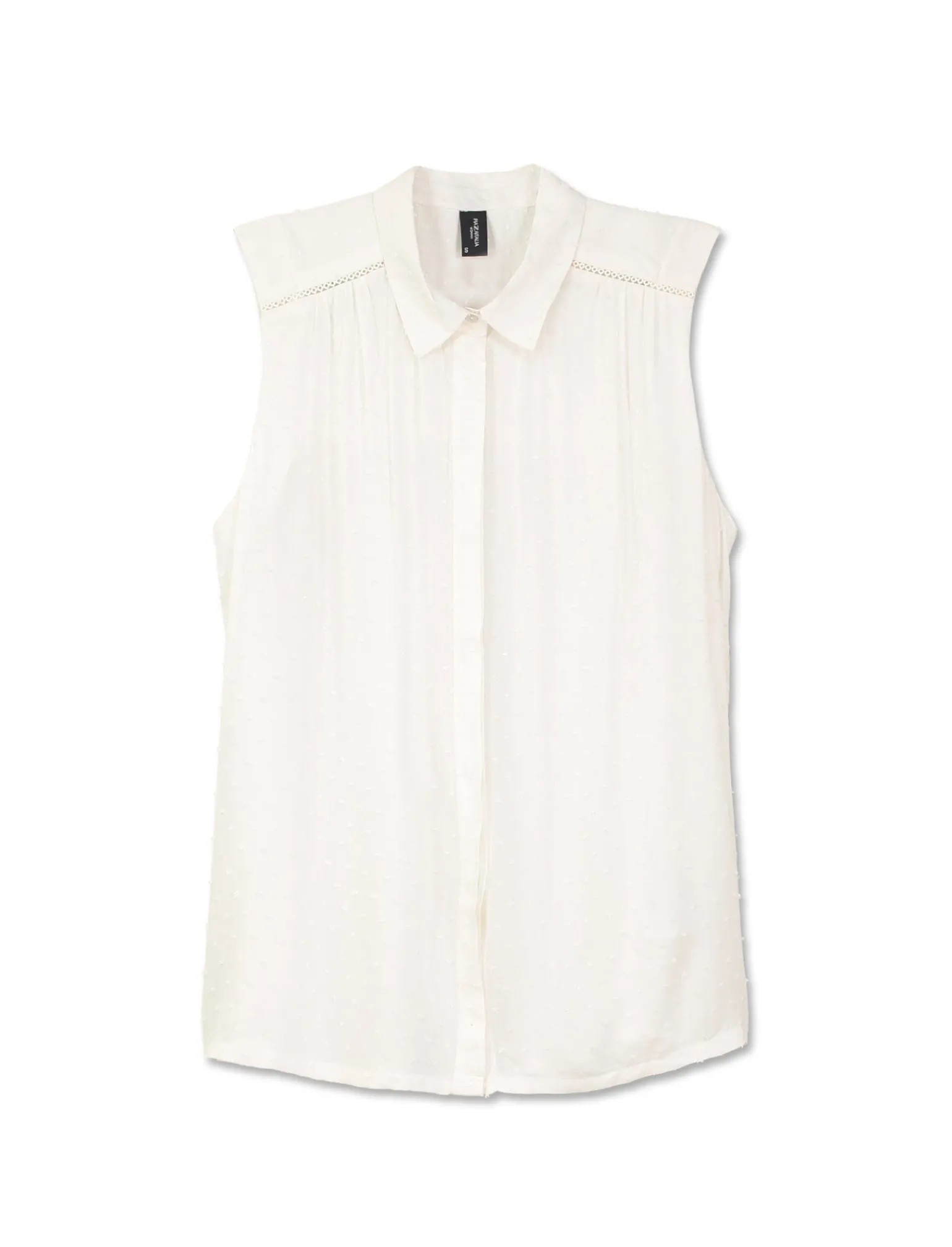 Donna Piazza Italia Donna | Camicie E Casacche<Camicia smanicata in viscosa leggera con inserti su spalla - latte