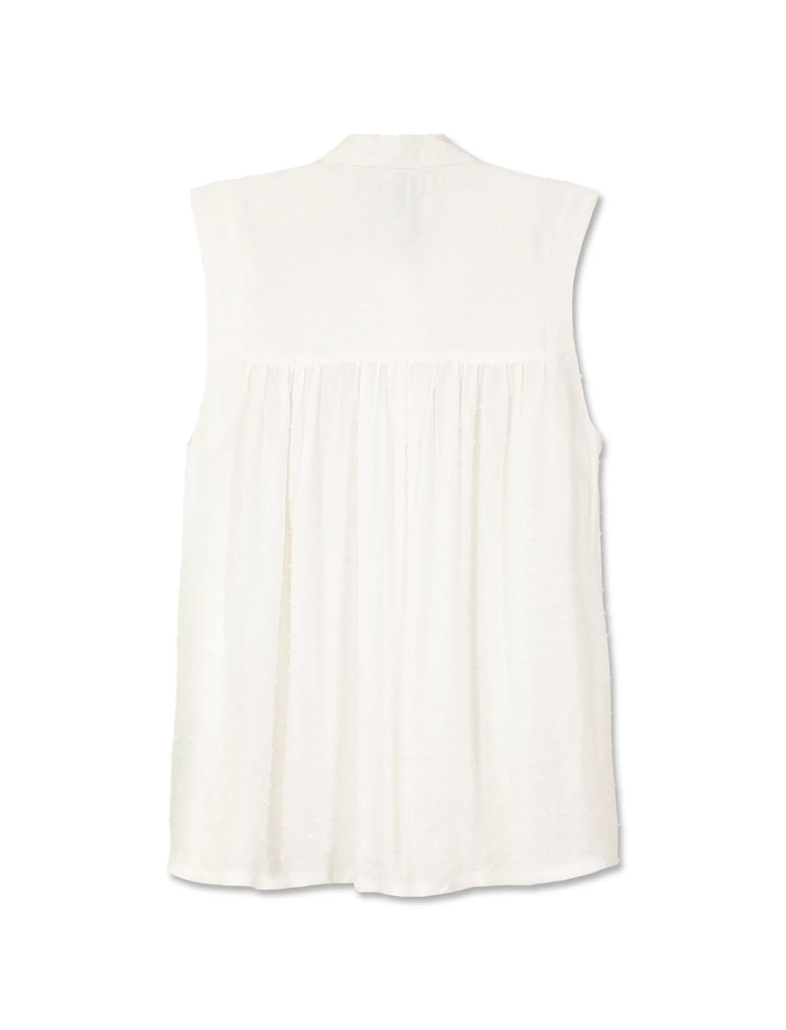 Donna Piazza Italia Donna | Camicie E Casacche<Camicia smanicata in viscosa leggera con inserti su spalla - latte
