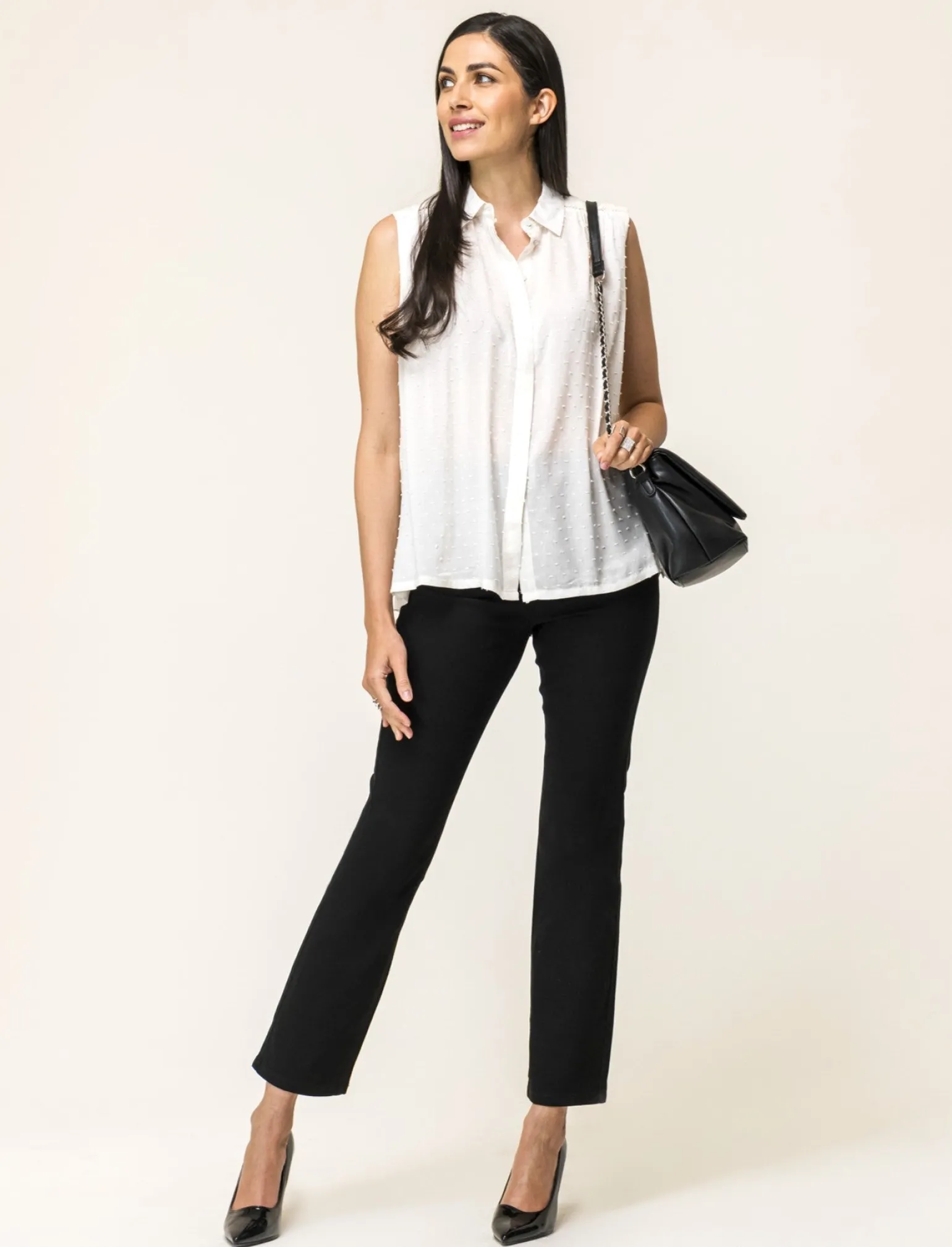 Donna Piazza Italia Donna | Camicie E Casacche<Camicia smanicata in viscosa leggera con inserti su spalla - latte