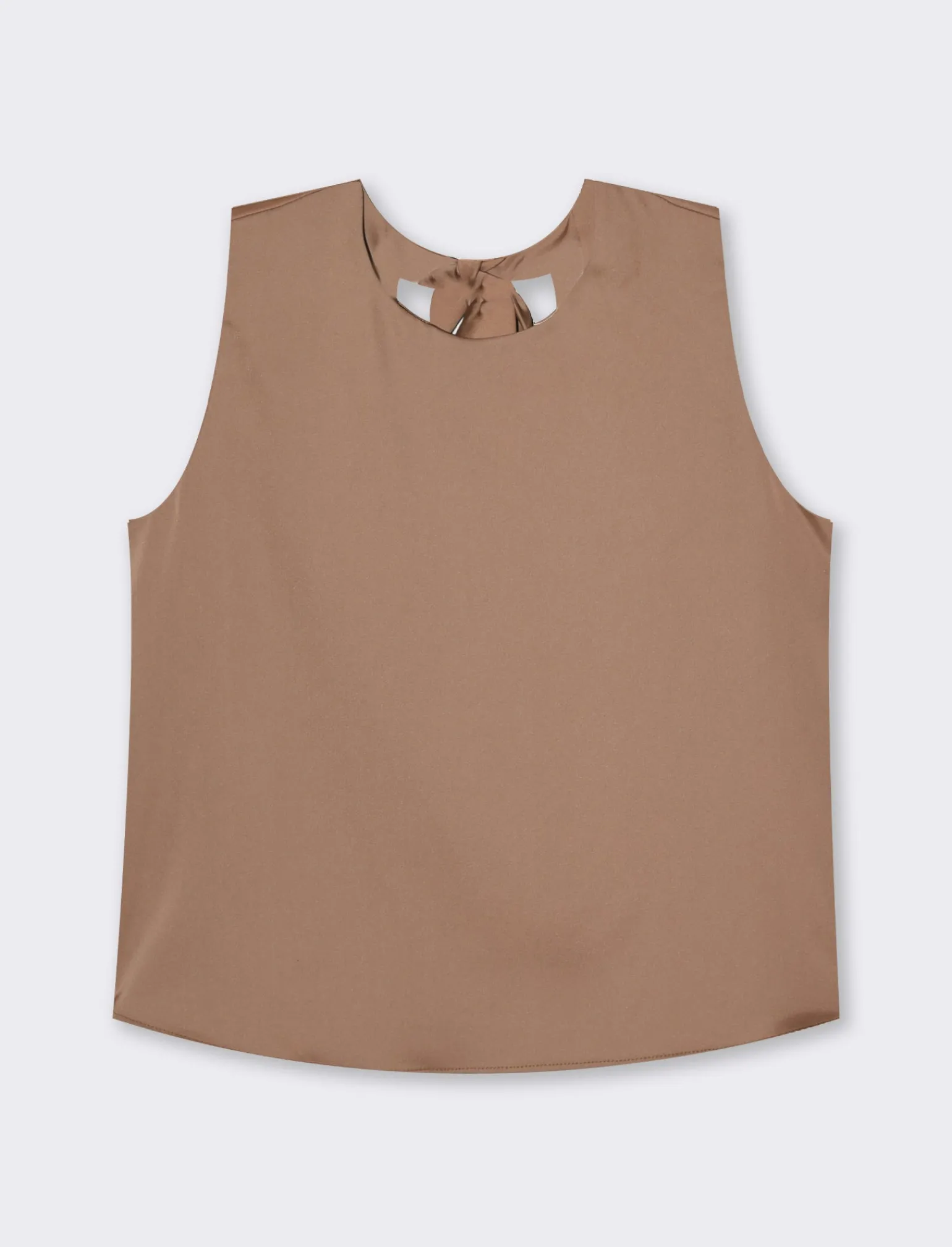 Donna Piazza Italia Donna | T-Shirt E Top<Canotta con chiusura a fiocco sul retro del collo  - tabacco