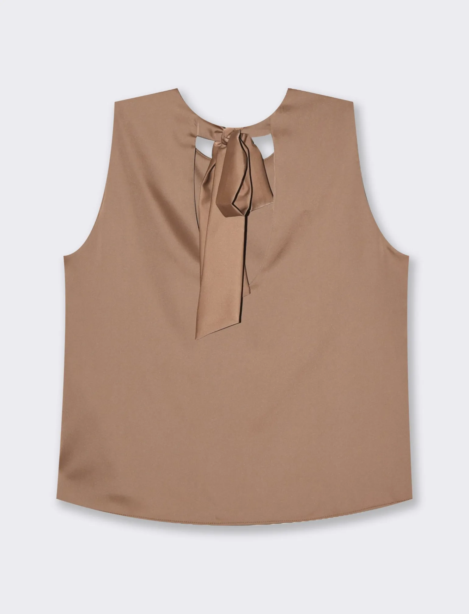 Donna Piazza Italia Donna | T-Shirt E Top<Canotta con chiusura a fiocco sul retro del collo  - tabacco