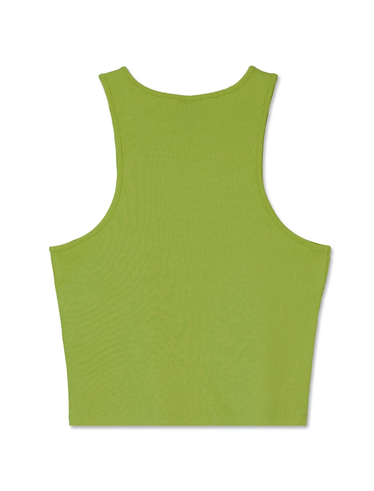 Donna Piazza Italia Donna | T-Shirt E Top<Canotta cropped in tessuto elastico a costina doppia vestibilità slim - pistacchio