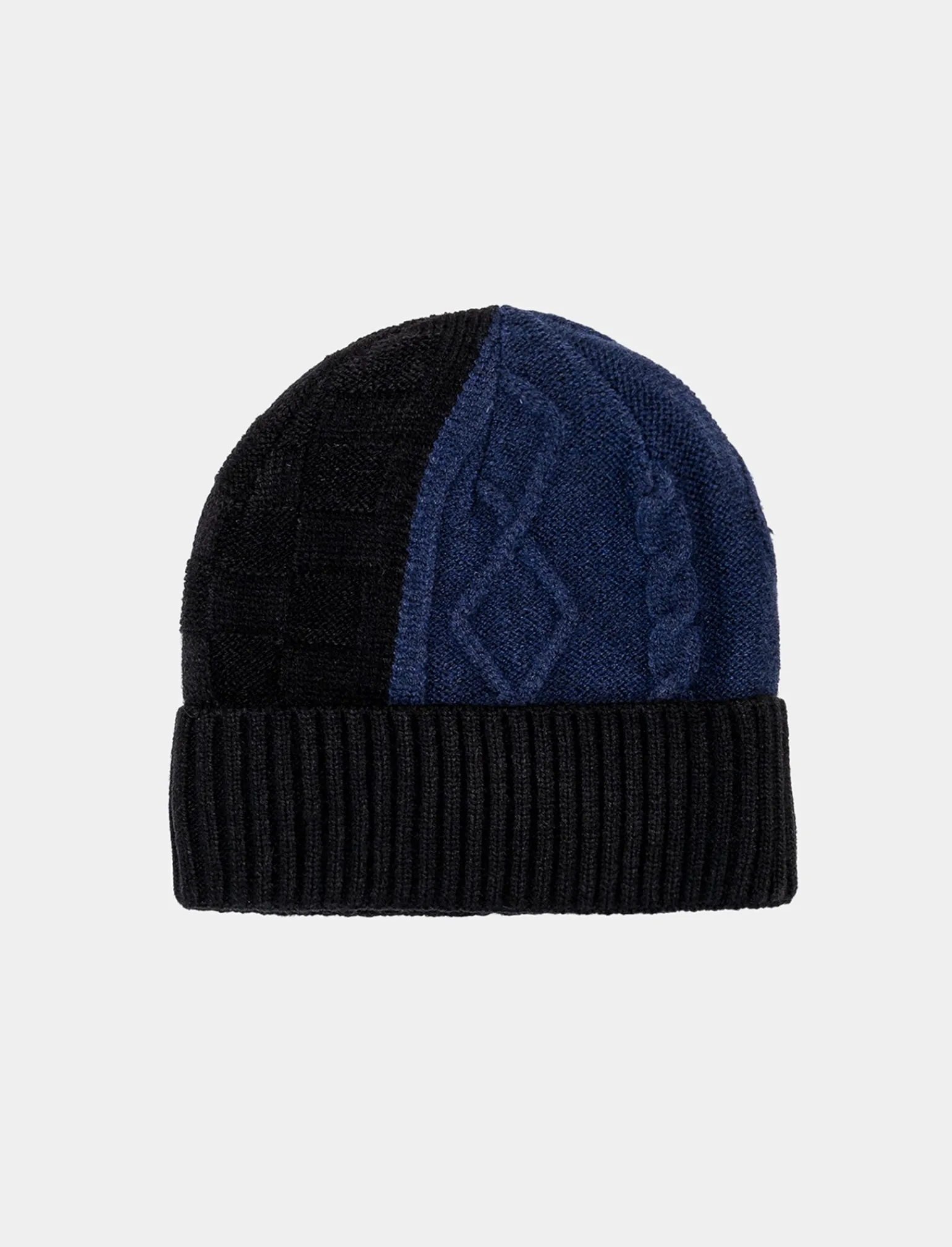 Uomo Piazza Italia Cappelli E Berretti<Cappello modello cuffia bicolor da uomo con risvolto - Blu