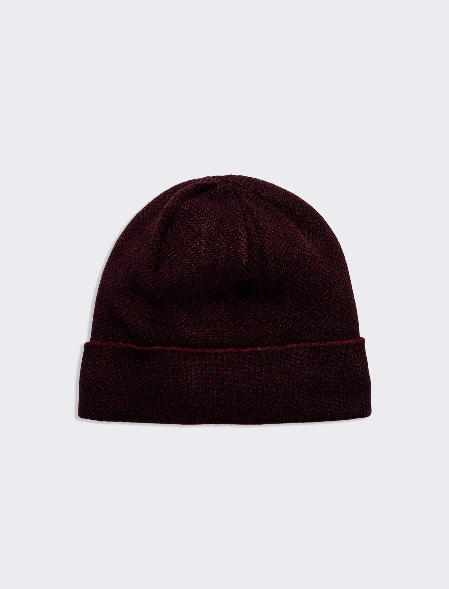 Uomo Piazza Italia Cappelli E Berretti<Cappello modello cuffia con motivo spigato e risvolto - Bordeaux