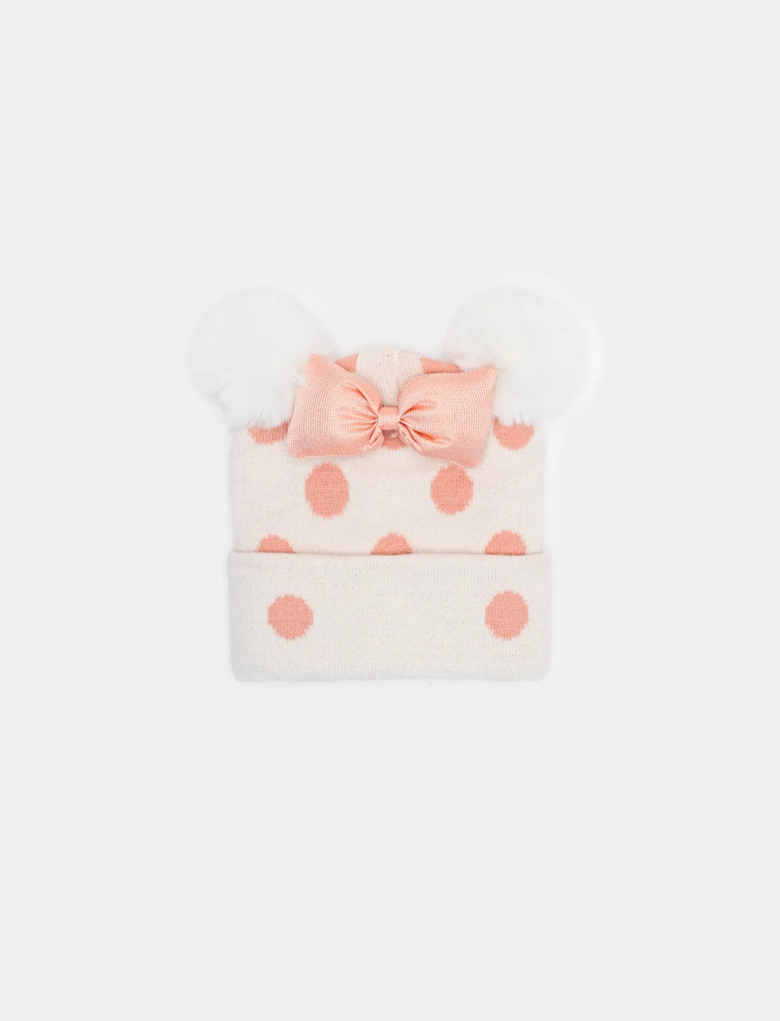 Piazza Italia Accessori<Cappello modello cuffia da neonata con pon pon e fiocco - sporco