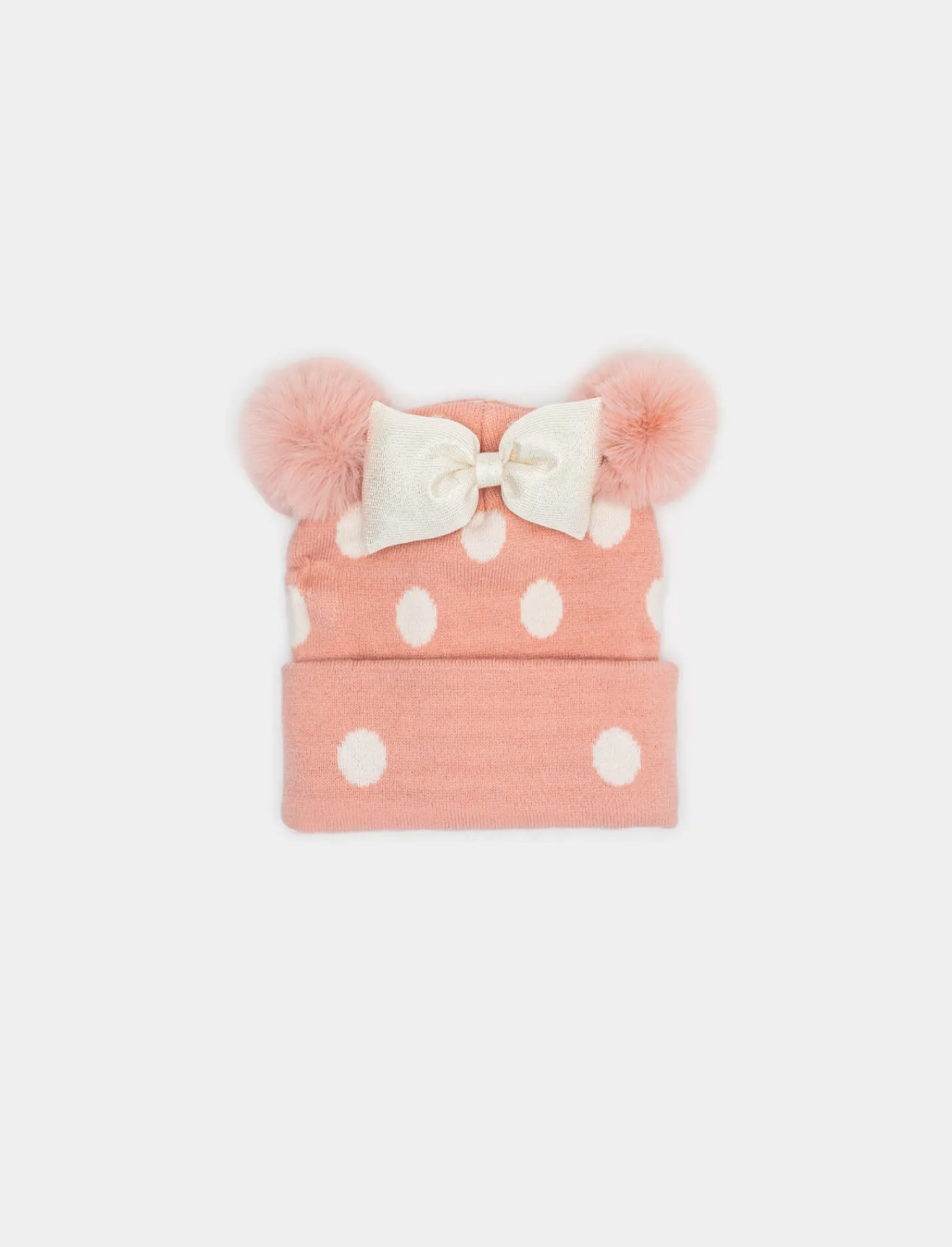 Piazza Italia Accessori<Cappello modello cuffia da neonata con pon pon e fiocco -