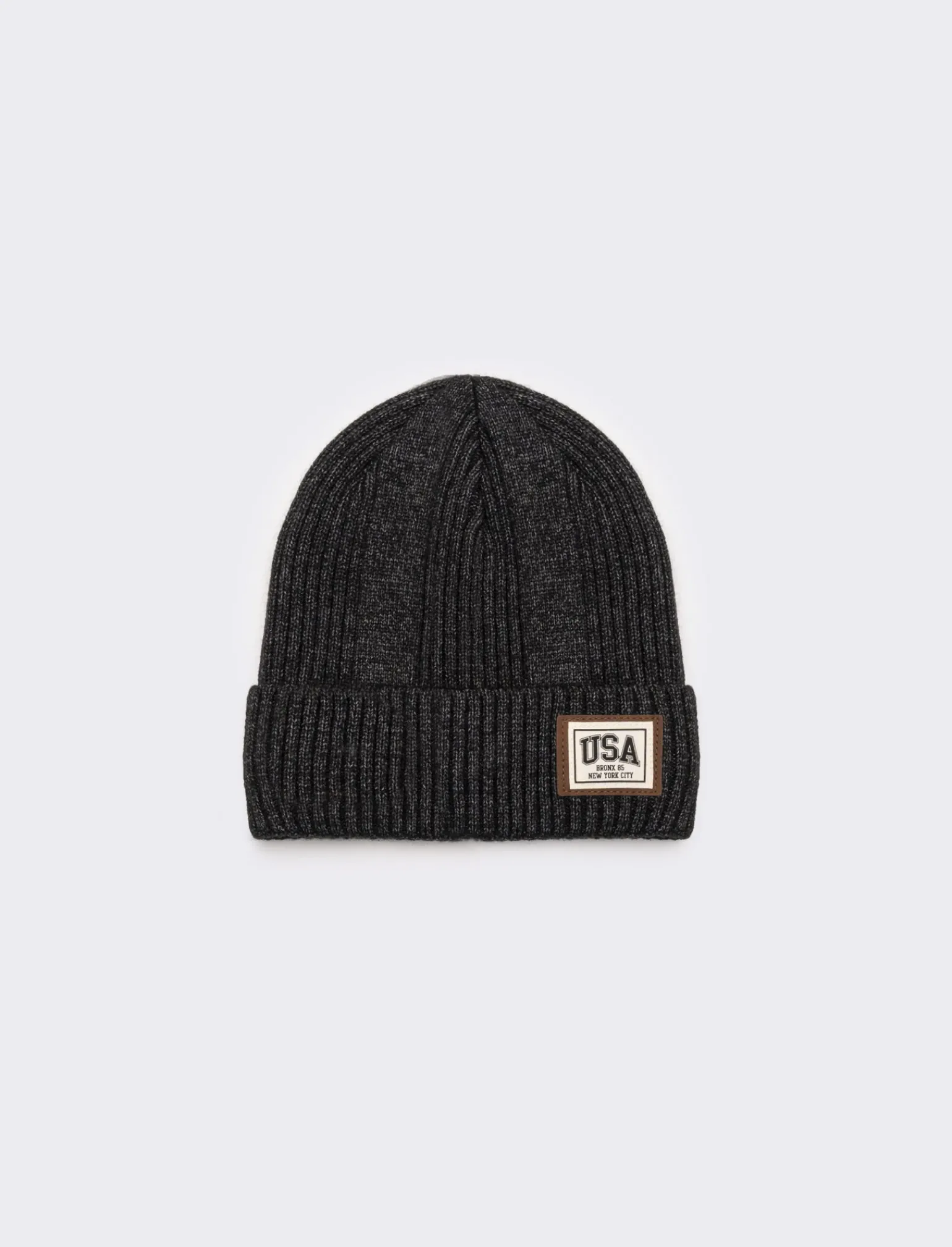 Uomo Piazza Italia Cappelli E Berretti<Cappello modello cuffia da uomo a costine con risvolto - Grigio