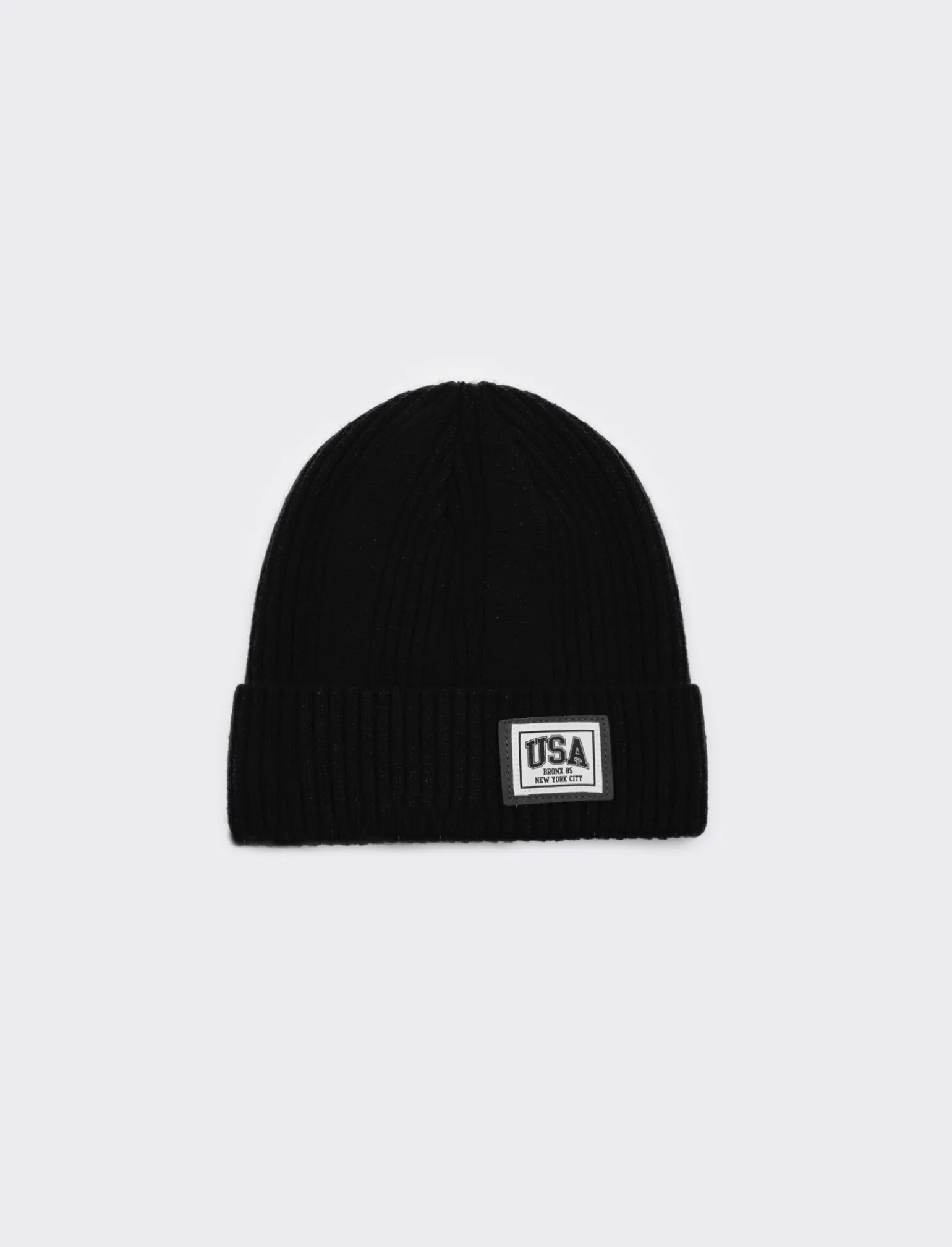 Uomo Piazza Italia Cappelli E Berretti<Cappello modello cuffia da uomo a costine con risvolto - Nero