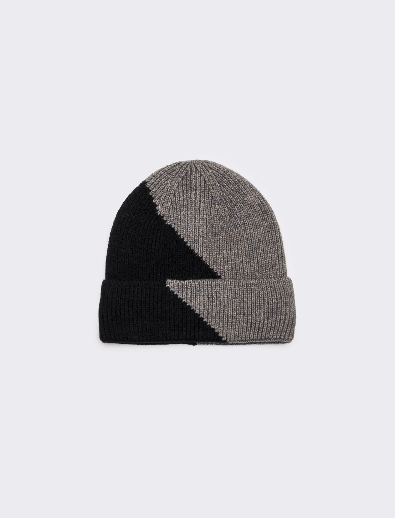 Uomo Piazza Italia Cappelli E Berretti<Cappello modello cuffia da uomo bicolor con risvolto - Nero-grigio