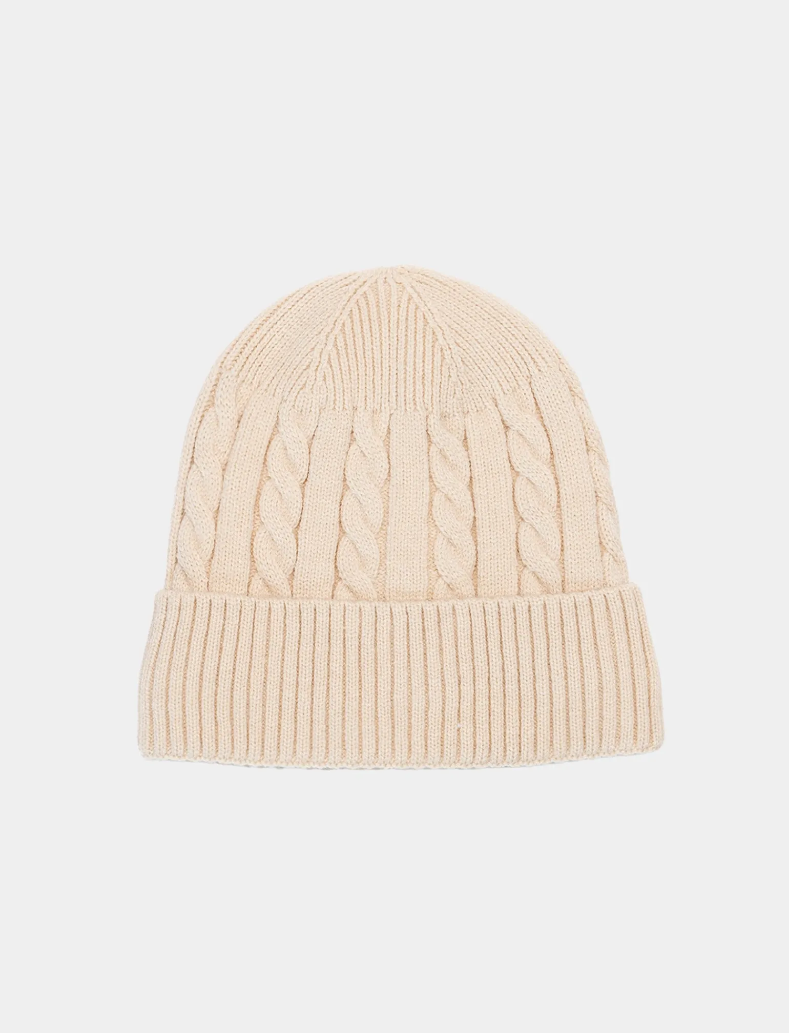 Uomo Piazza Italia Cappelli E Berretti<Cappello modello cuffia da uomo con trecce e risvolto - Bianco sporco