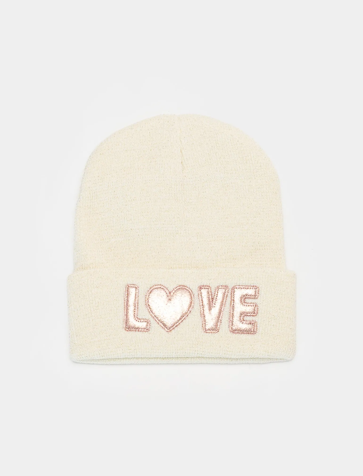 Piazza Italia Cappelli E Berretti<Cappello modello cuffia patch love da bambina - Bianco sporco