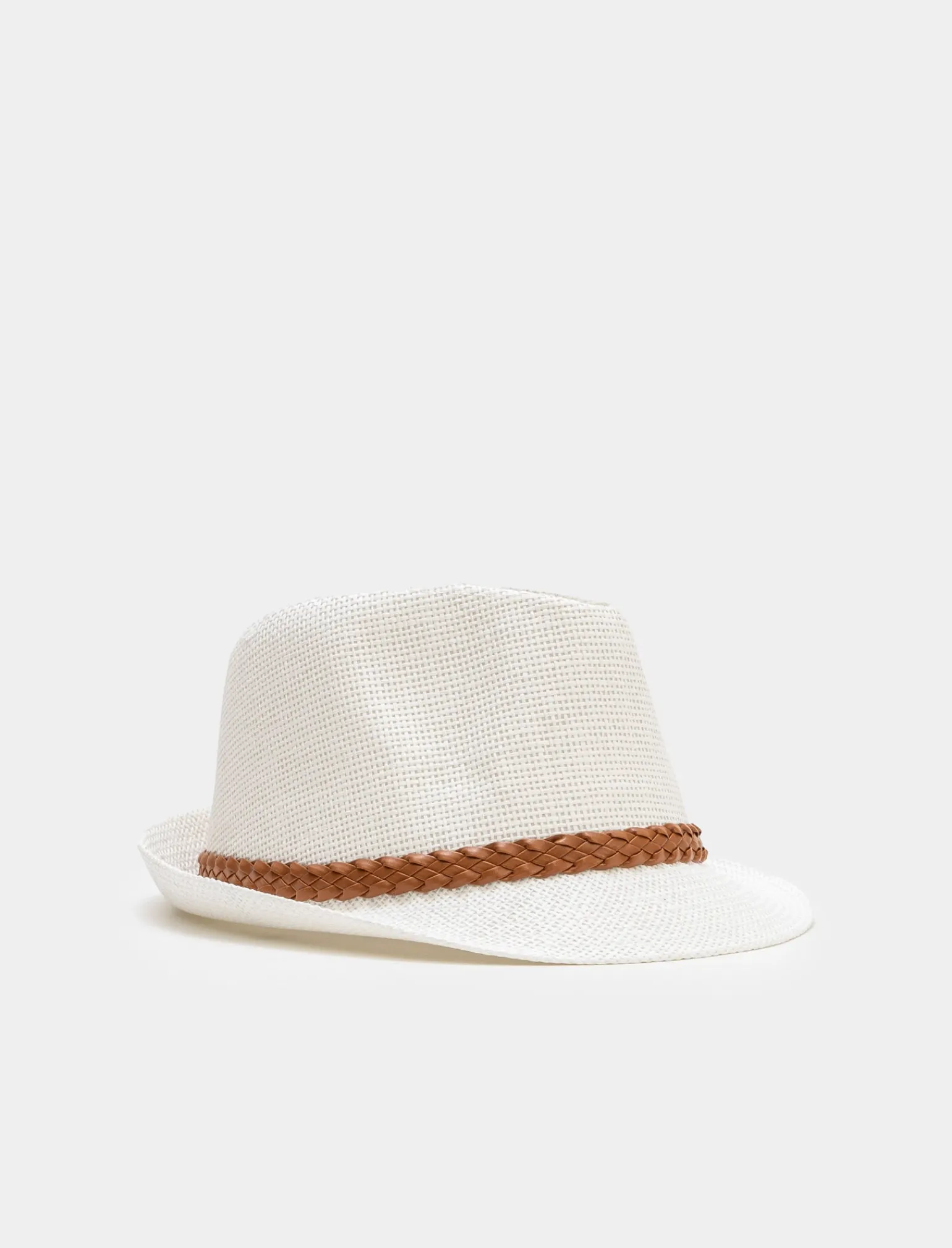 Donna Piazza Italia Donna<Cappello uomo paglia treccina in ecopelle -