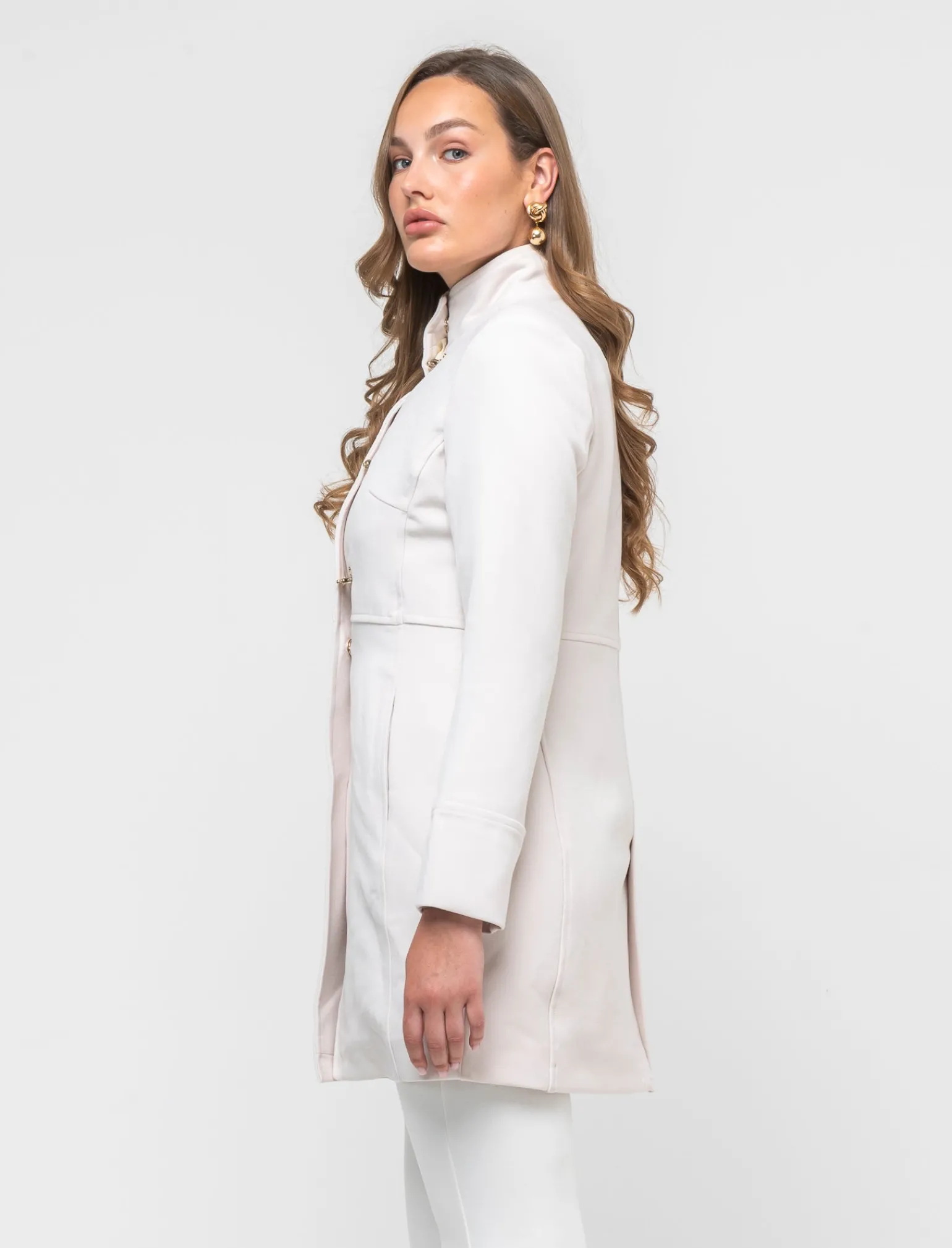 Donna Piazza Italia Giubbini E Cappotti<Cappotto basico lunghezza regular e vestibilità silm - gesso