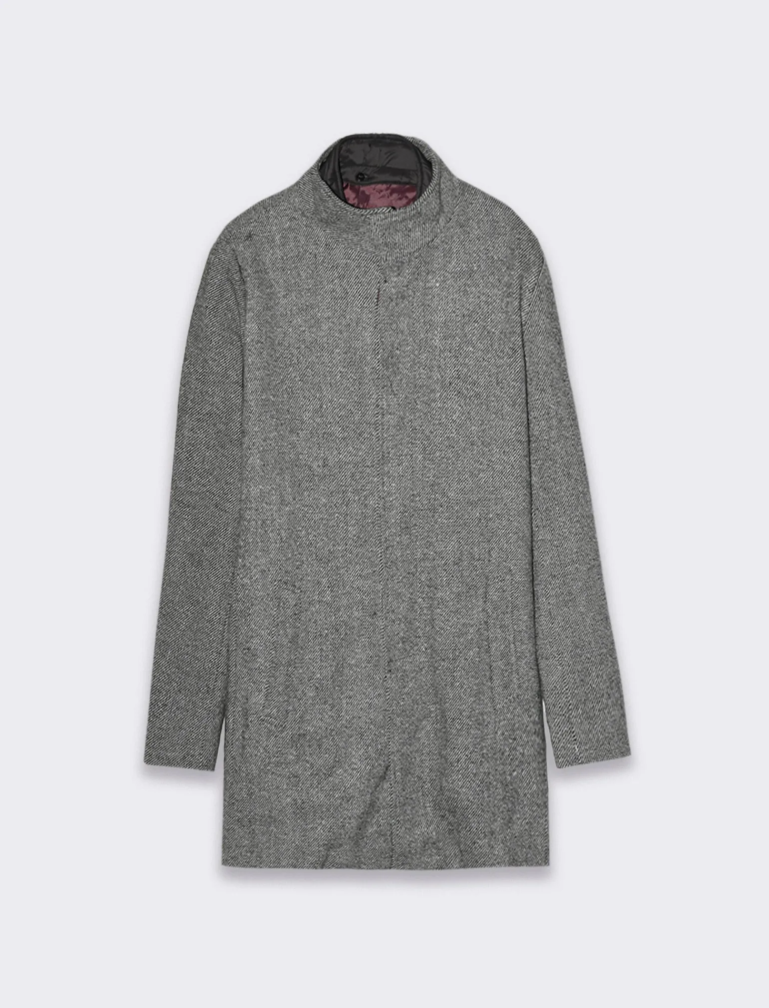 Uomo Piazza Italia Giubbini E Cappotti<Cappotto collo coreano in tessuto diagonale -