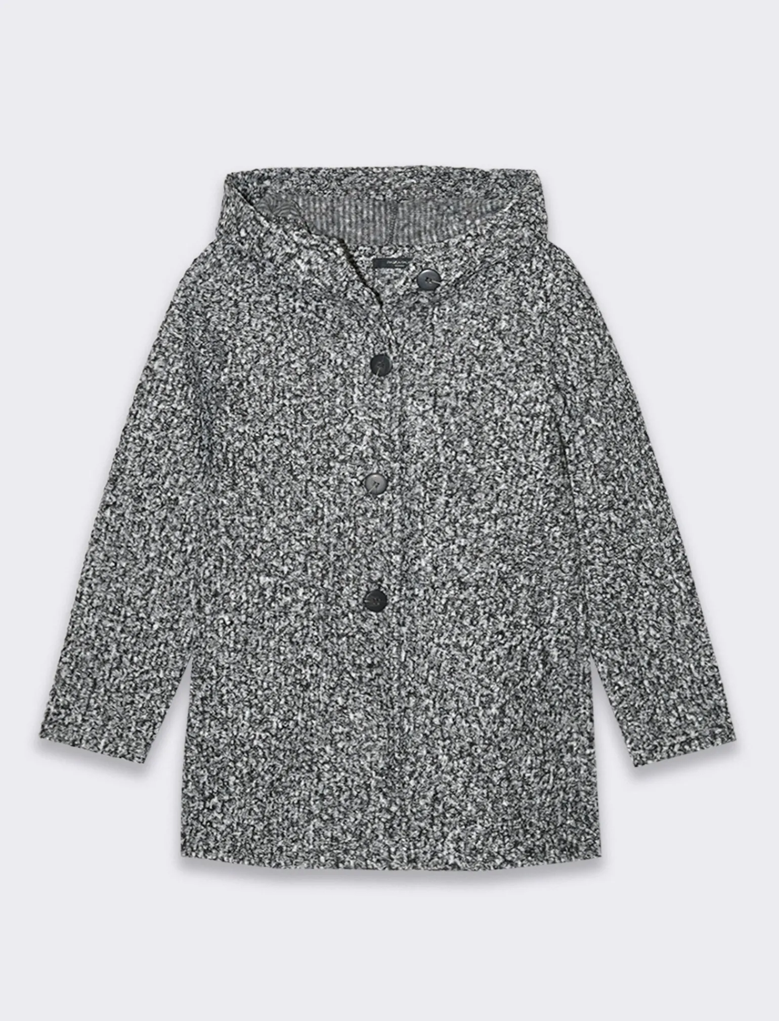 Donna Piazza Italia Giubbini E Cappotti<Cappotto con bottoni in tessuto boucle - sale/pepe