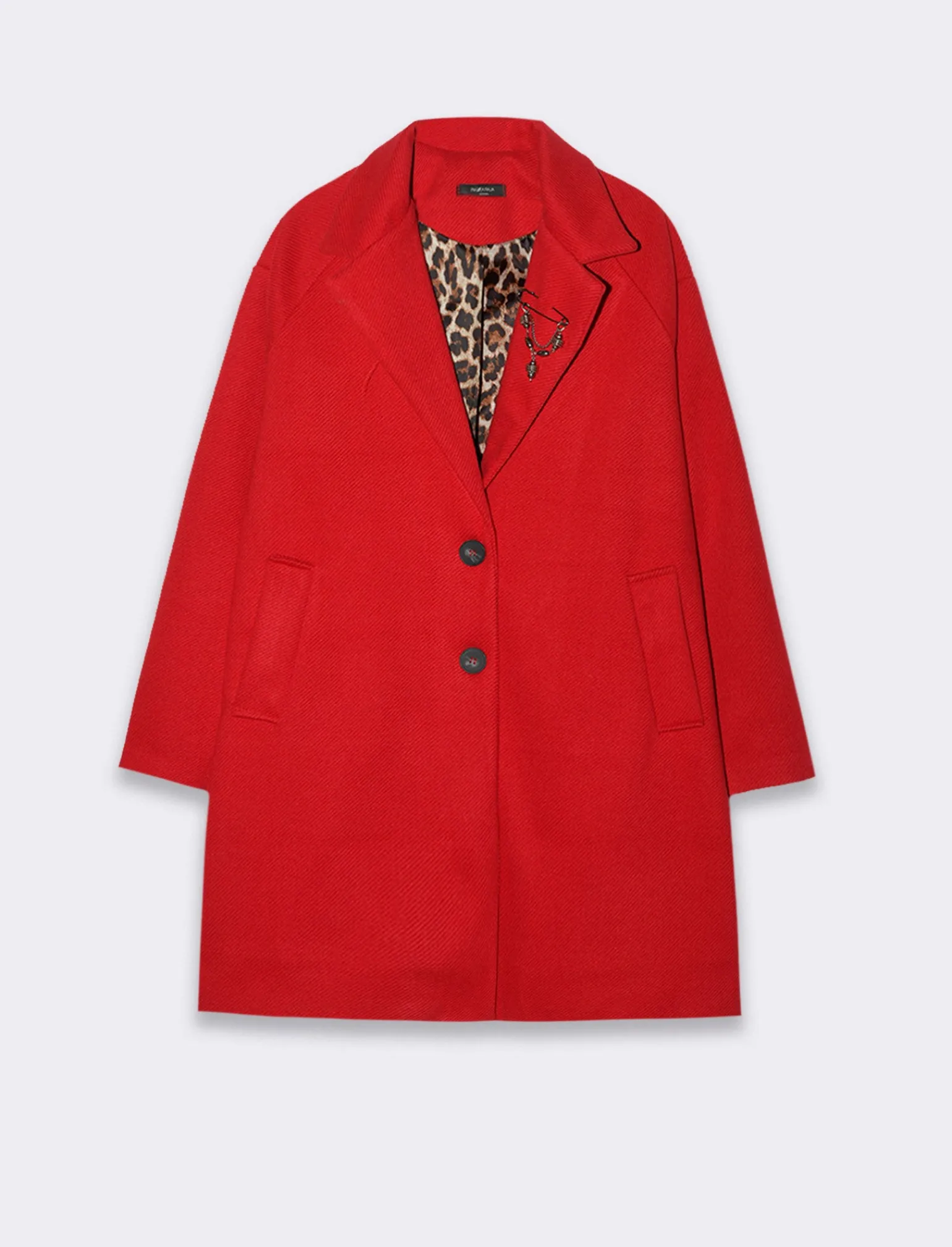 Donna Piazza Italia Giubbini E Cappotti<CAPPOTTO CON SPILLA - Rosso