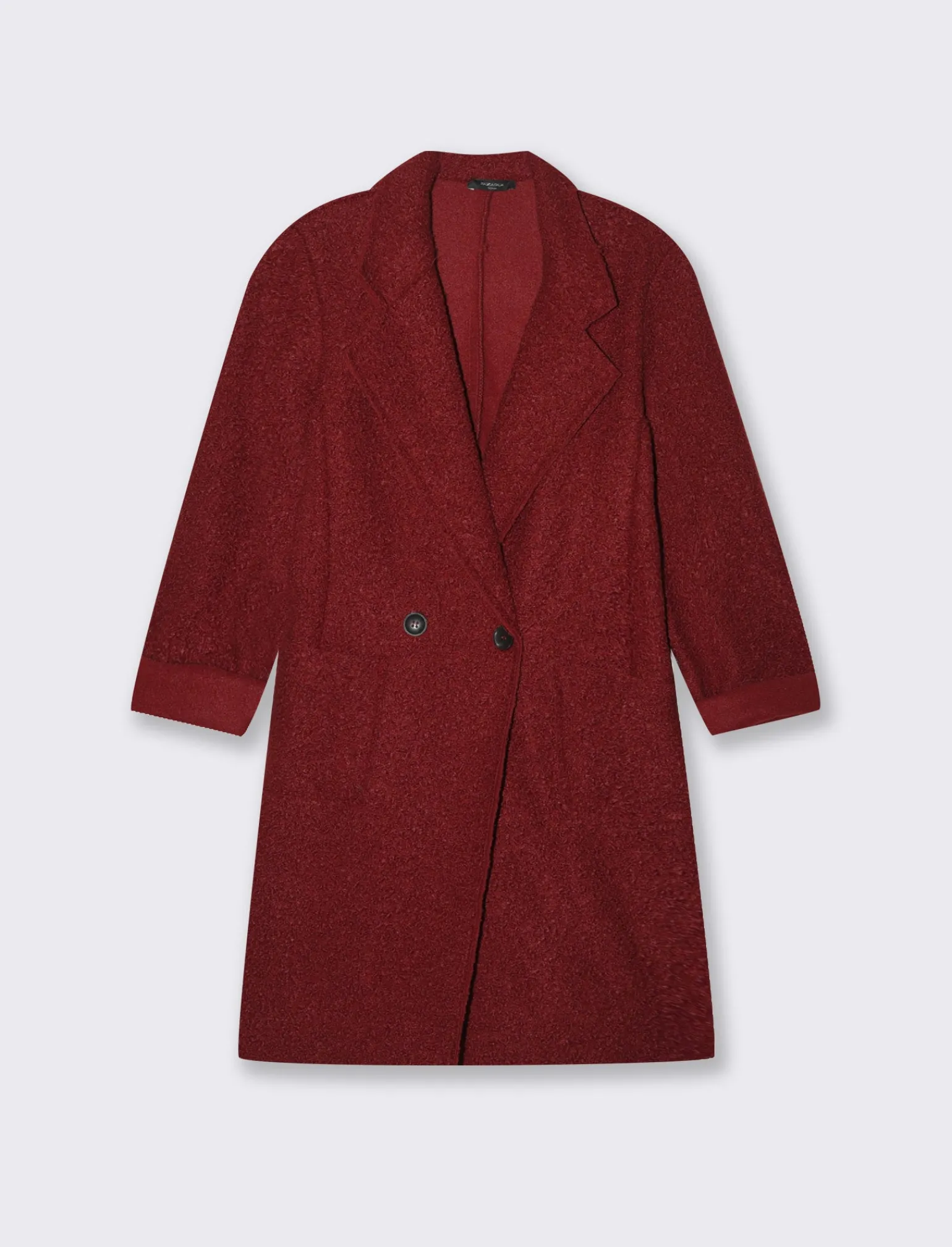 Donna Piazza Italia Giubbini E Cappotti<CAPPOTTO IN TESSUTO BOUCLE' - Rosso india