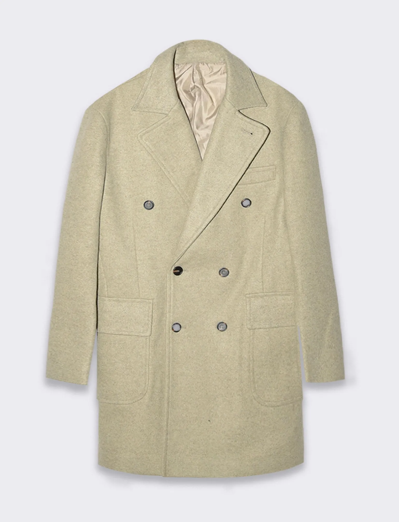 Uomo Piazza Italia Giubbini E Cappotti<Cappotto regular fit collo a revers classico e maniche lunghe - ecru