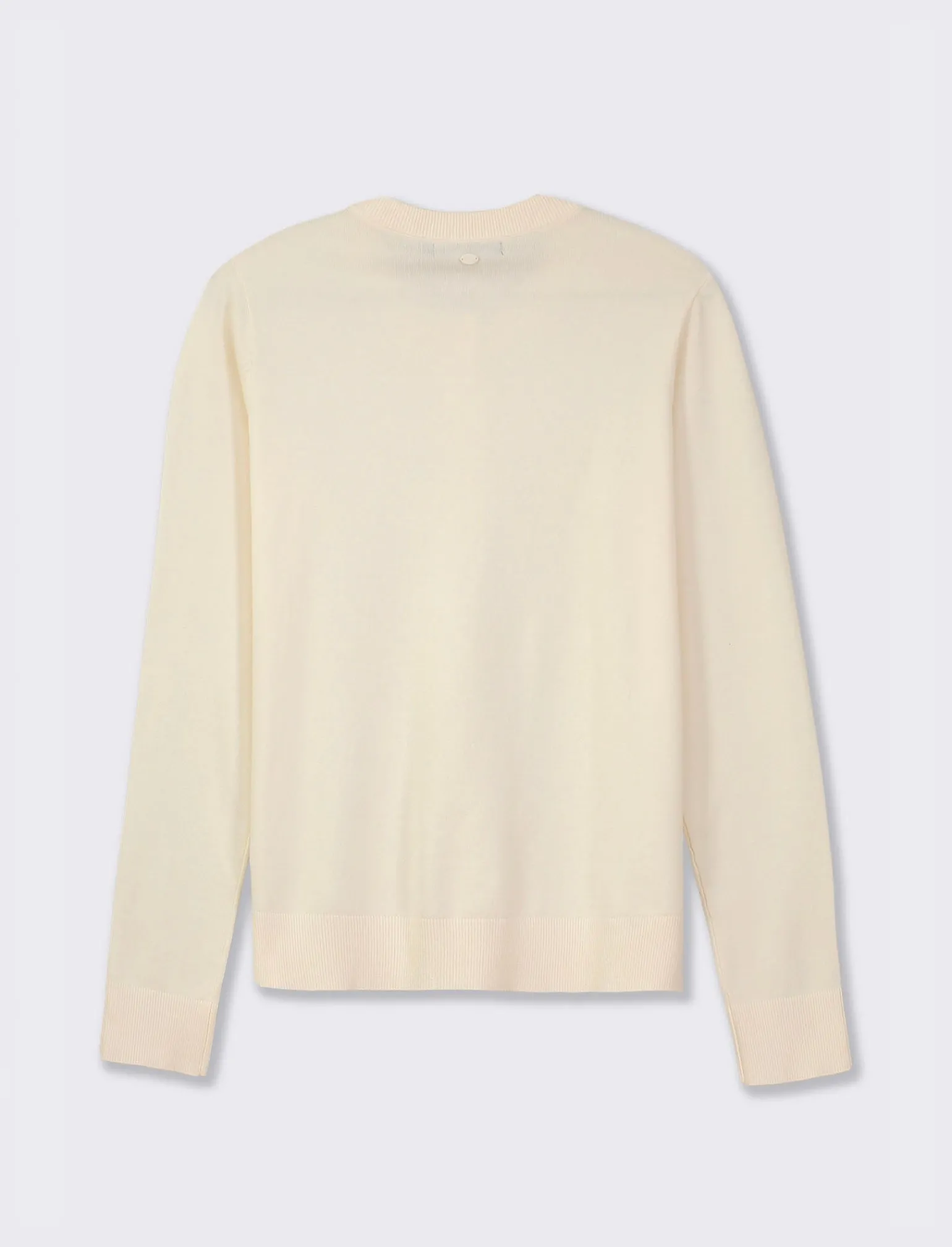 Donna Piazza Italia Donna | Maglieria<Cardigan a girocollo in maglia fine vestibilità comfort - Avorio