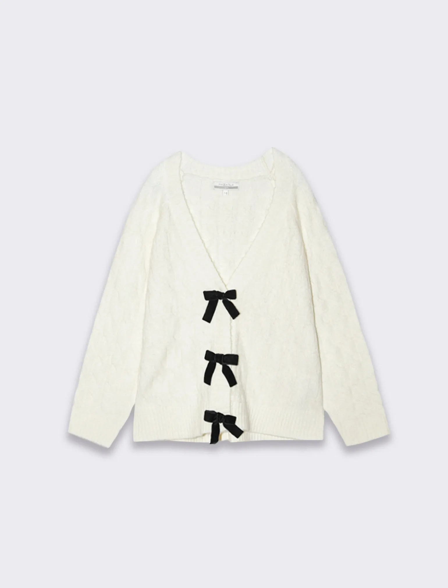 Piazza Italia Bambina | Maglieria<Cardigan a trecce da bambina con manica raglan e fiocchetti decorativi - sporco