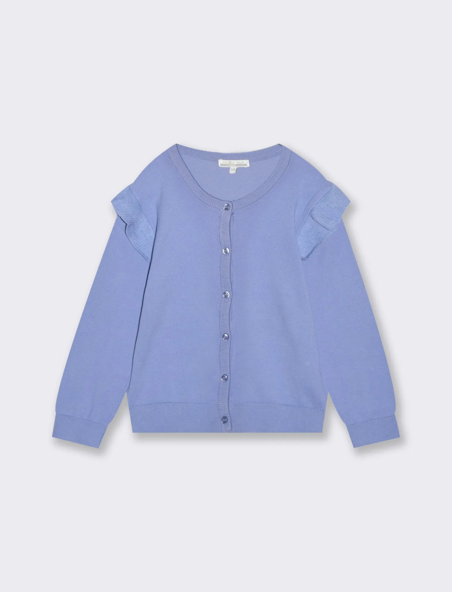 Piazza Italia Bambina | Maglieria<Cardigan in maglia di cotone con rouches sulle spalle e abbottonatura sul davanti - CARTA DA ZUCCHERO