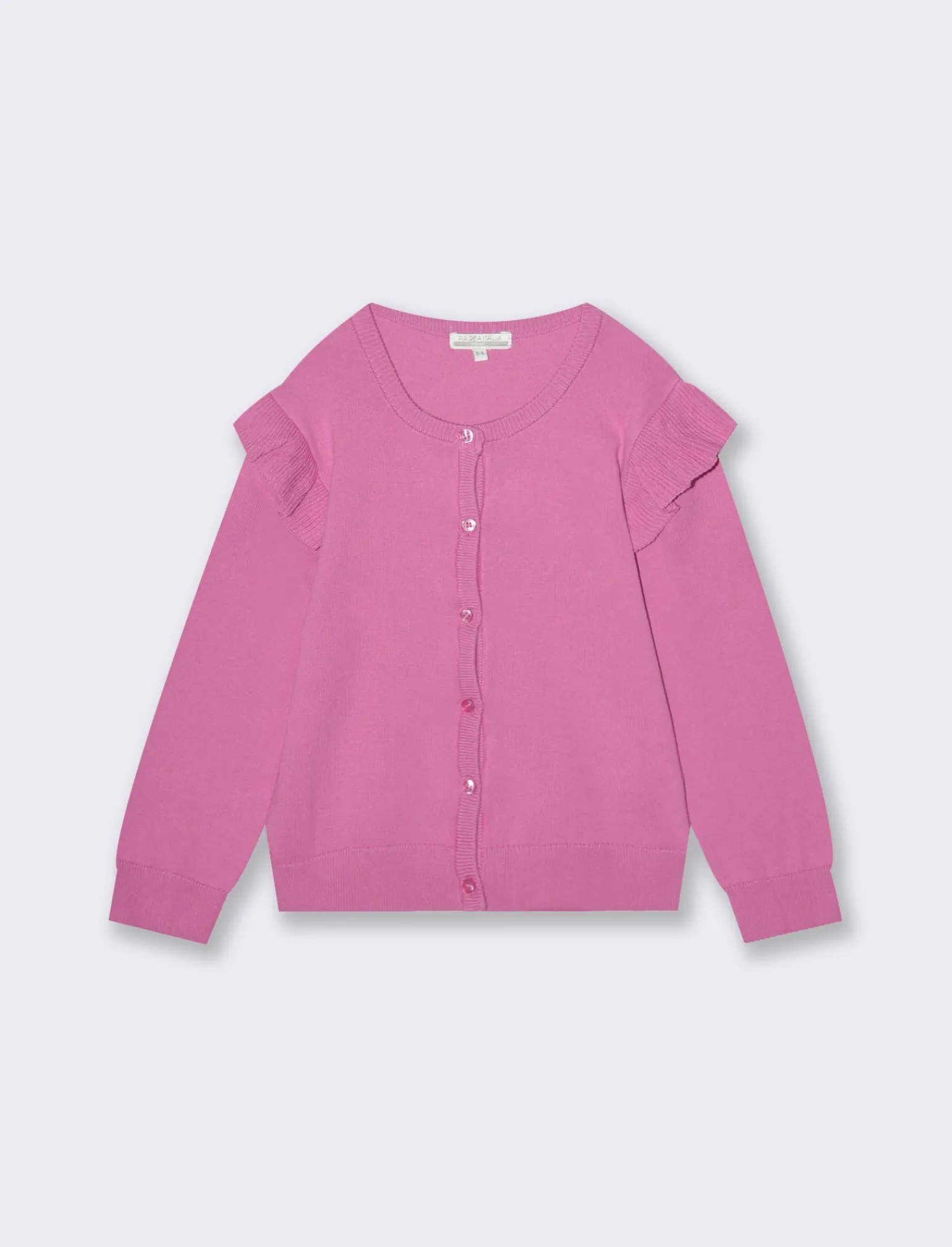 Piazza Italia Bambina | Maglieria<Cardigan in maglia di cotone con rouches sulle spalle e abbottonatura sul davanti -