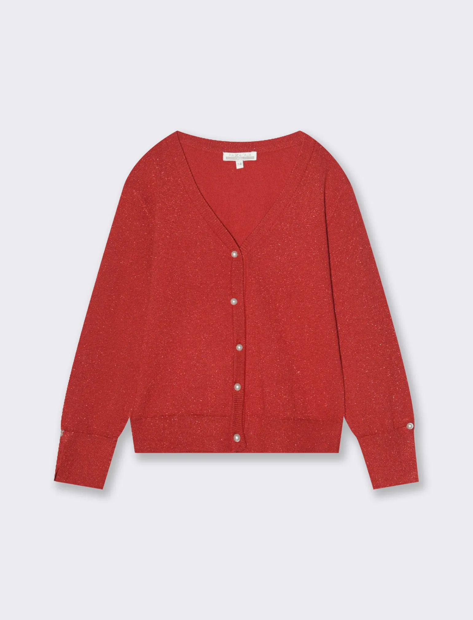 Piazza Italia Bambina | Maglieria<Cardigan in maglia effetto brillante da bambina con bottone a forma di perla -