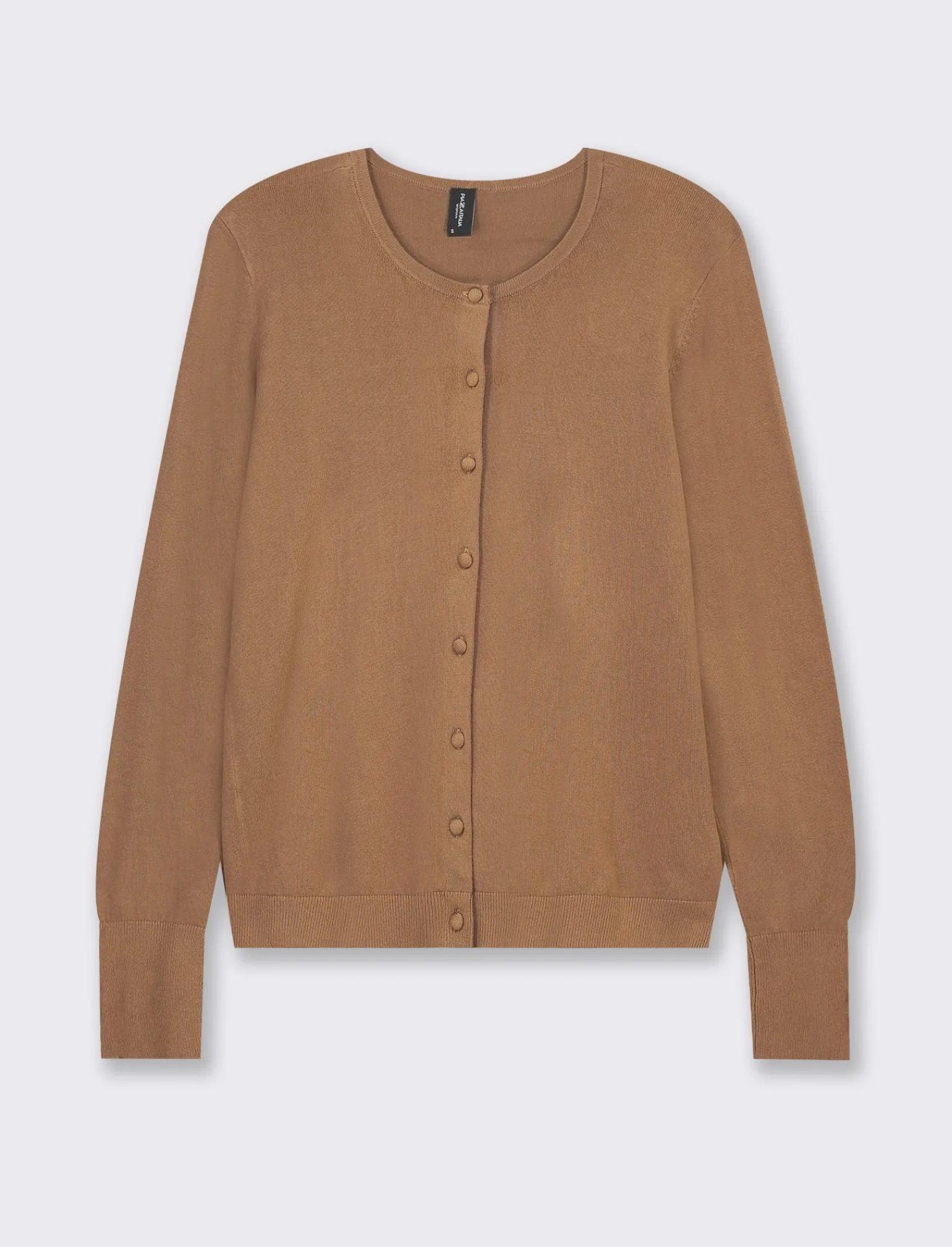 Donna Piazza Italia Donna | Maglieria<Cardigan in maglia fine di viscosa con dettaglio bottoni effetto dorato - tabacco