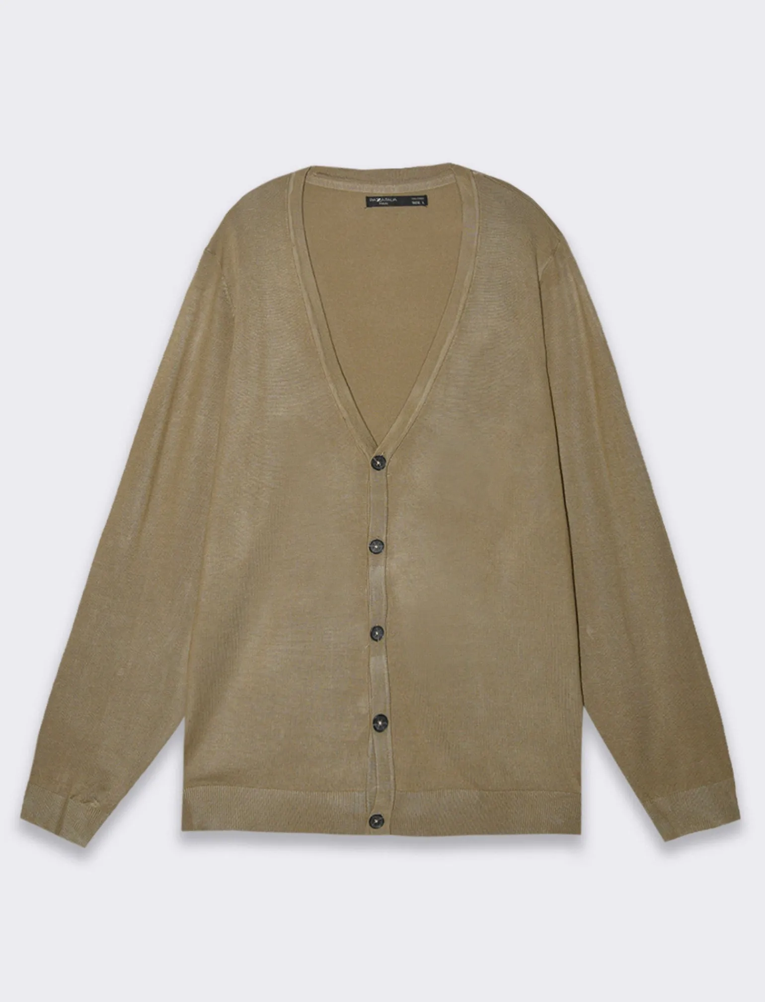 Uomo Piazza Italia Uomo | Maglieria<Cardigan regular fitcon costina al collo - Grigio tortora