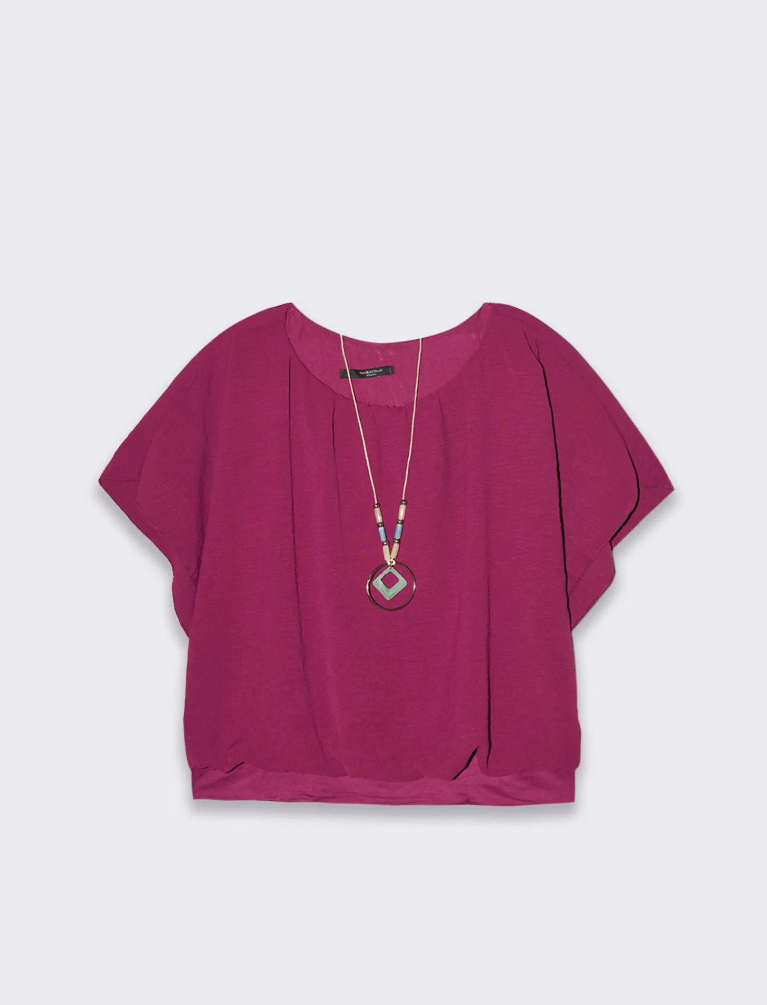 Donna Piazza Italia Camicie E Casacche<Casacca a manica corta con collana - Magenta