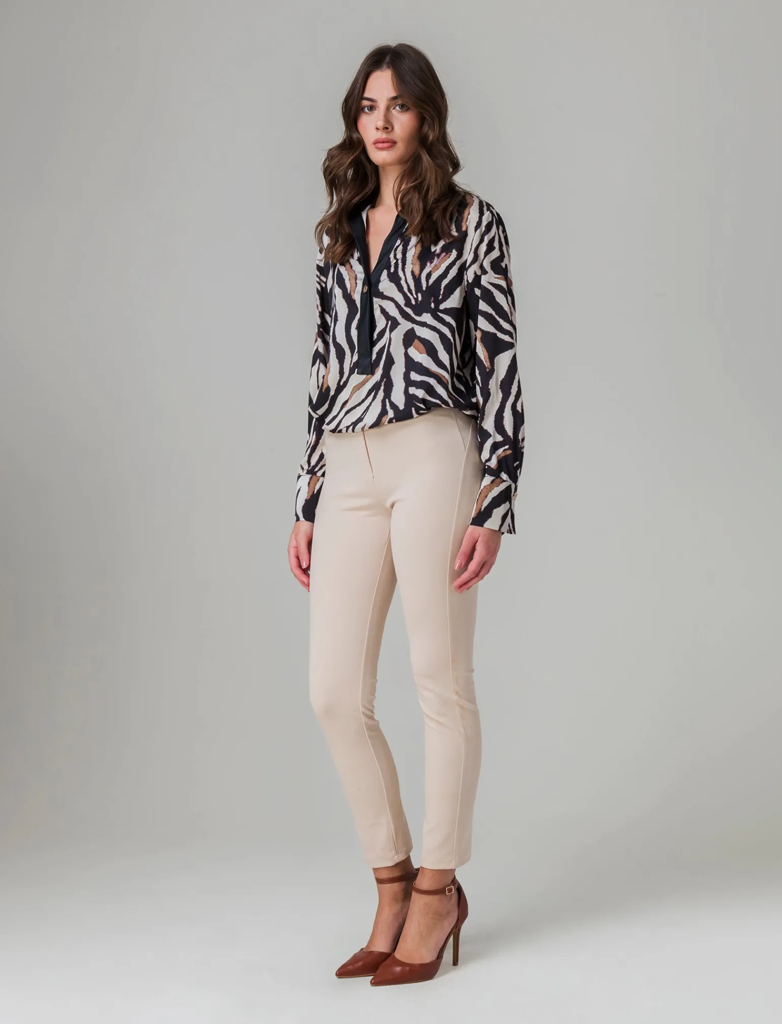 Donna Piazza Italia Camicie E Casacche<Casacca collo camicia stampata - Zebrato