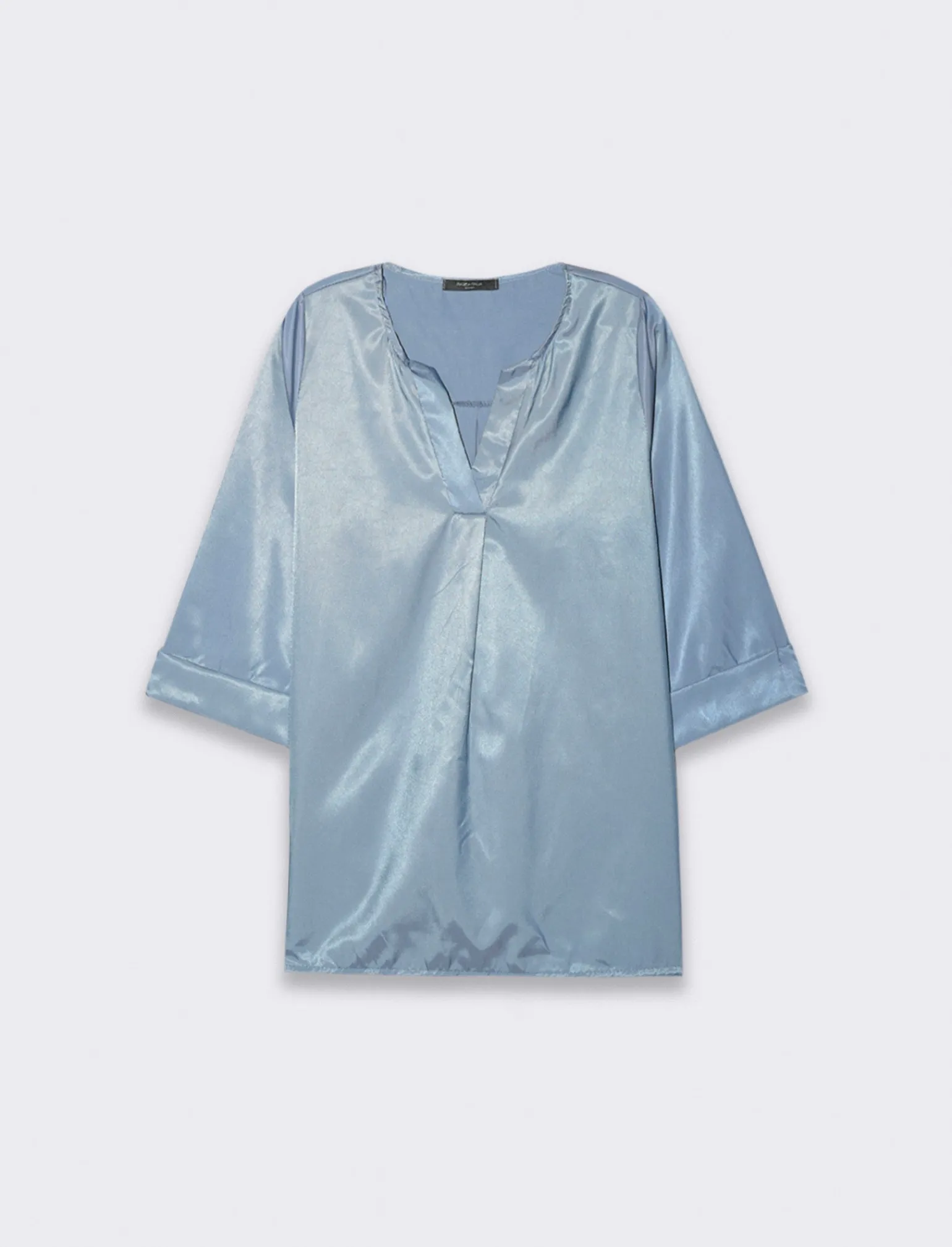 Donna Piazza Italia Camicie E Casacche<Casacca con scollo a V e manica a 3/4 con risvolto. - Denim
