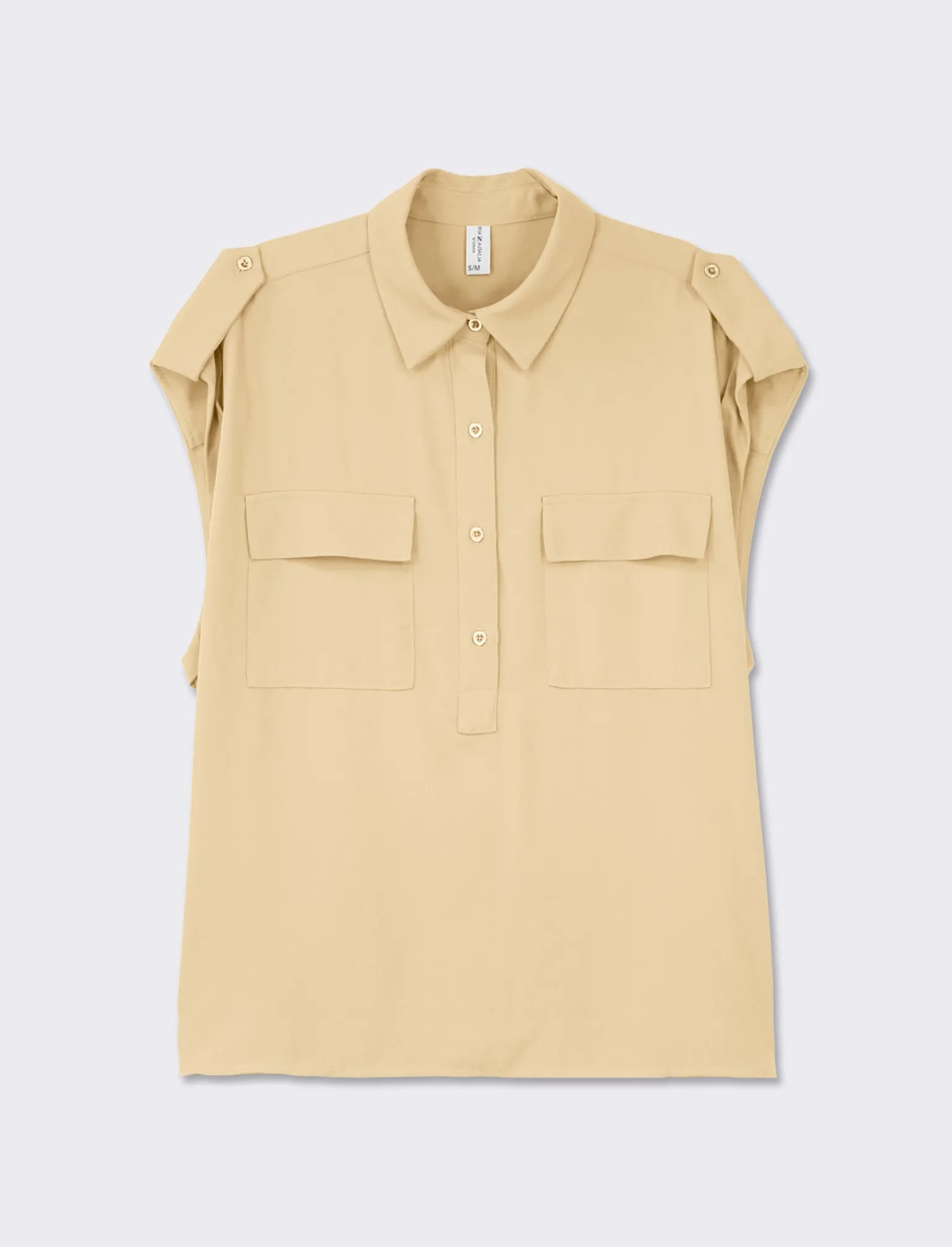 Donna Piazza Italia Donna<Casacca con tasconi e alette alle spalle, vestibilita' comfort , stile military - fieno