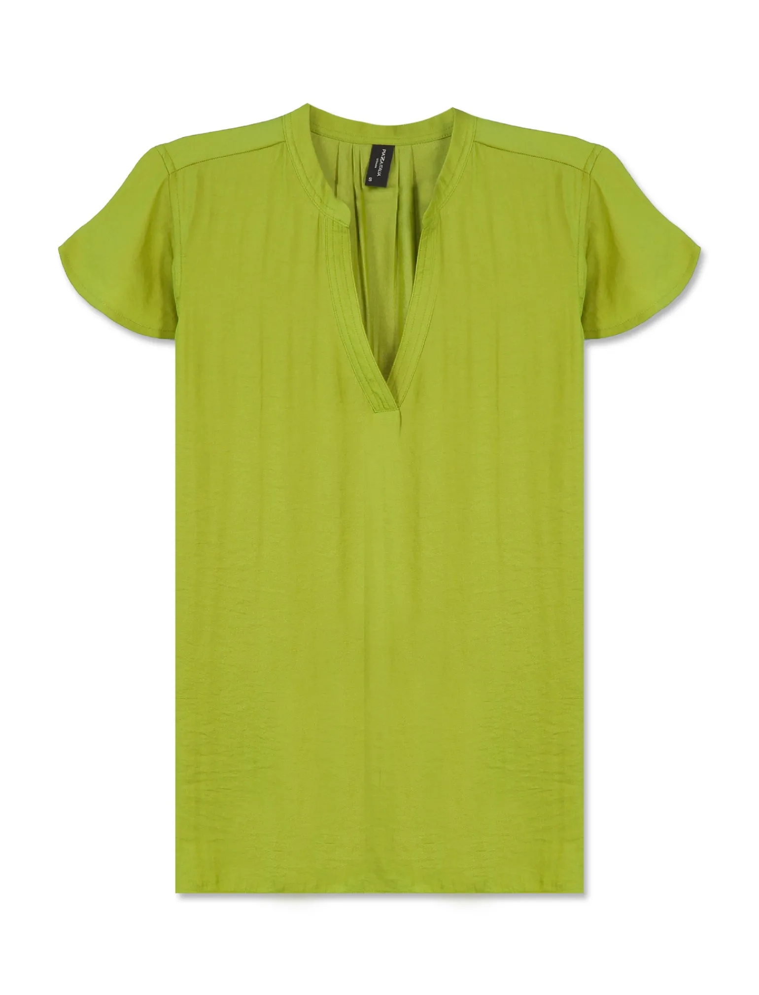 Donna Piazza Italia Camicie E Casacche<Casacca in tessuto fluido, apertura scollo a V e maniche volant - pistacchio
