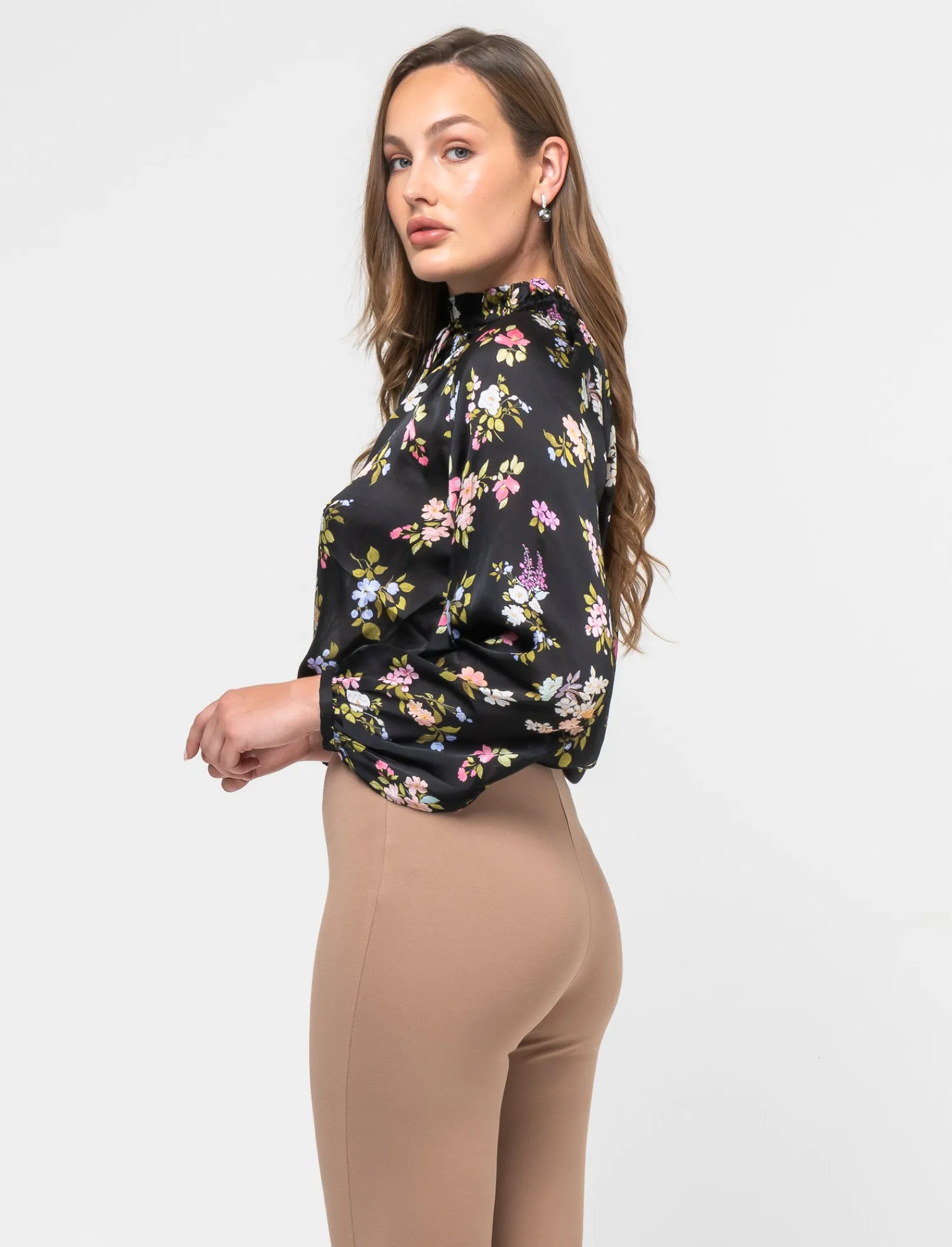 Donna Piazza Italia Camicie E Casacche<Casacca in tessuto fluido e arriccio al collo con laccetti - var 2