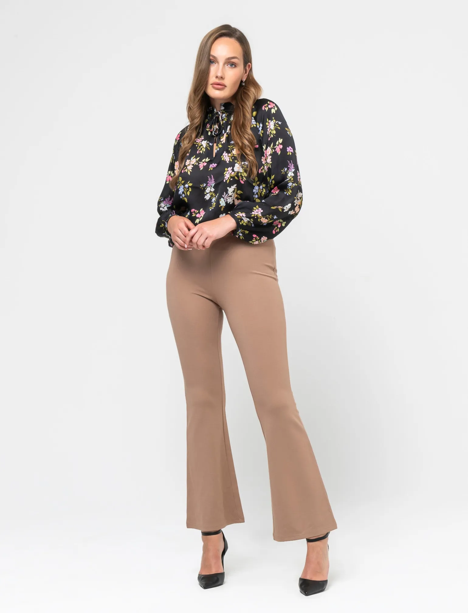 Donna Piazza Italia Camicie E Casacche<Casacca in tessuto fluido e arriccio al collo con laccetti - var 2