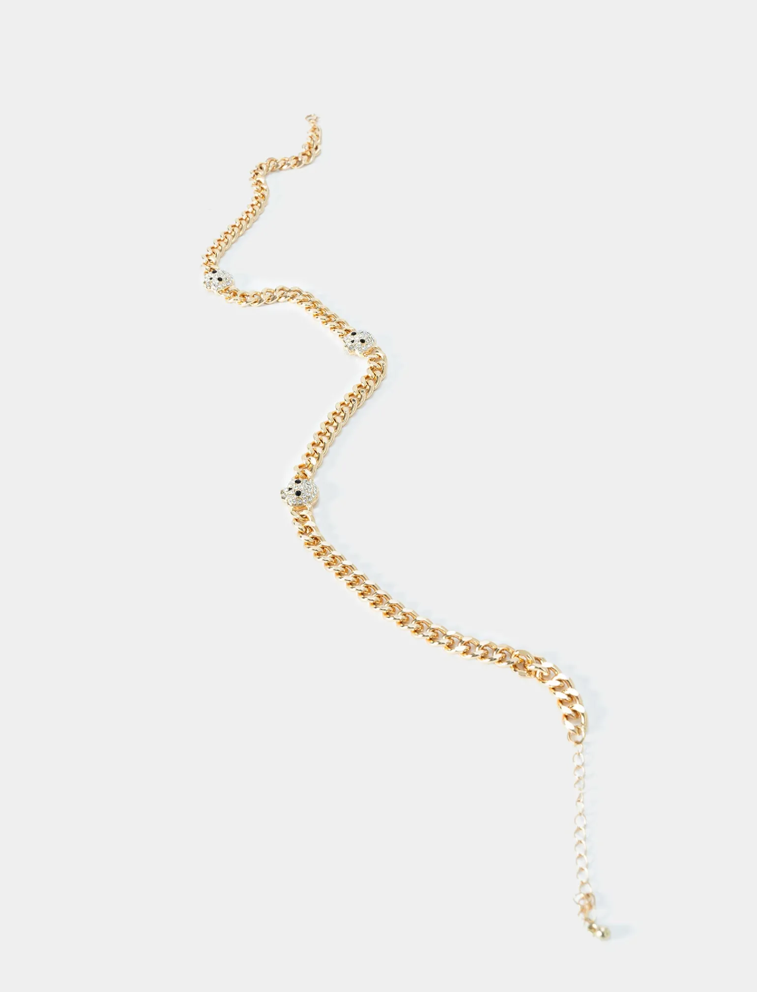 Uomo Piazza Italia Uomo<Collana da uomo catena con teschio in strass -