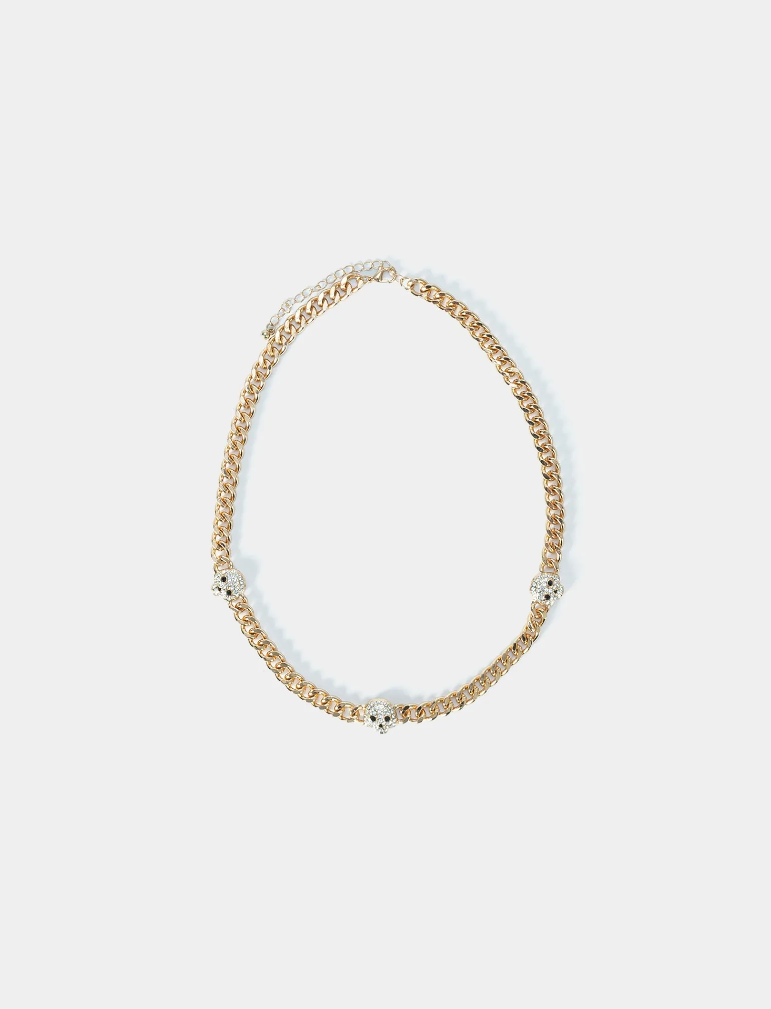 Uomo Piazza Italia Uomo<Collana da uomo catena con teschio in strass -