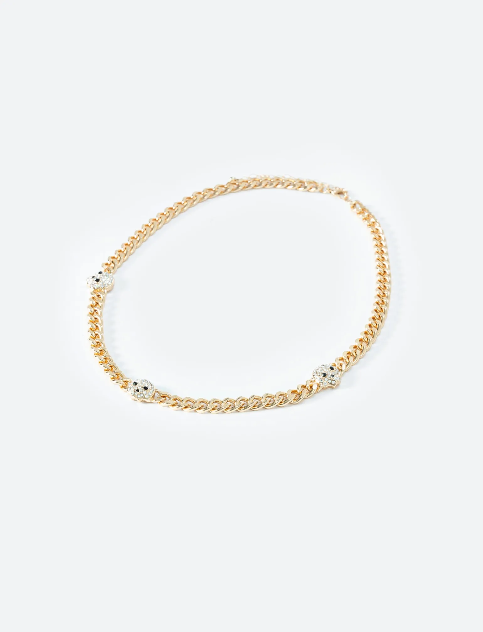 Uomo Piazza Italia Uomo<Collana da uomo catena con teschio in strass -