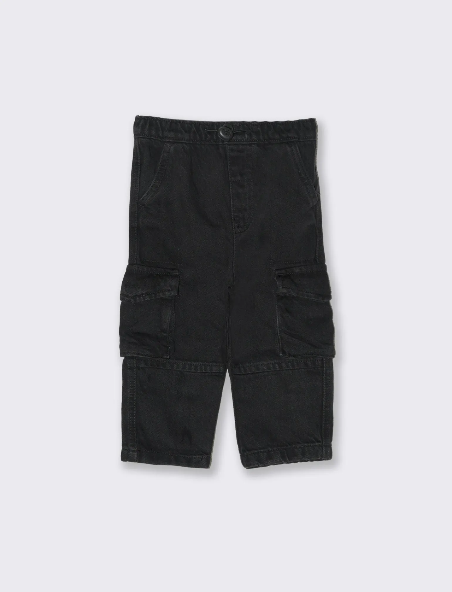 Piazza Italia Neonato | Jeans<Denim in cotone, modello ampio, con accessorio frontale - Nero