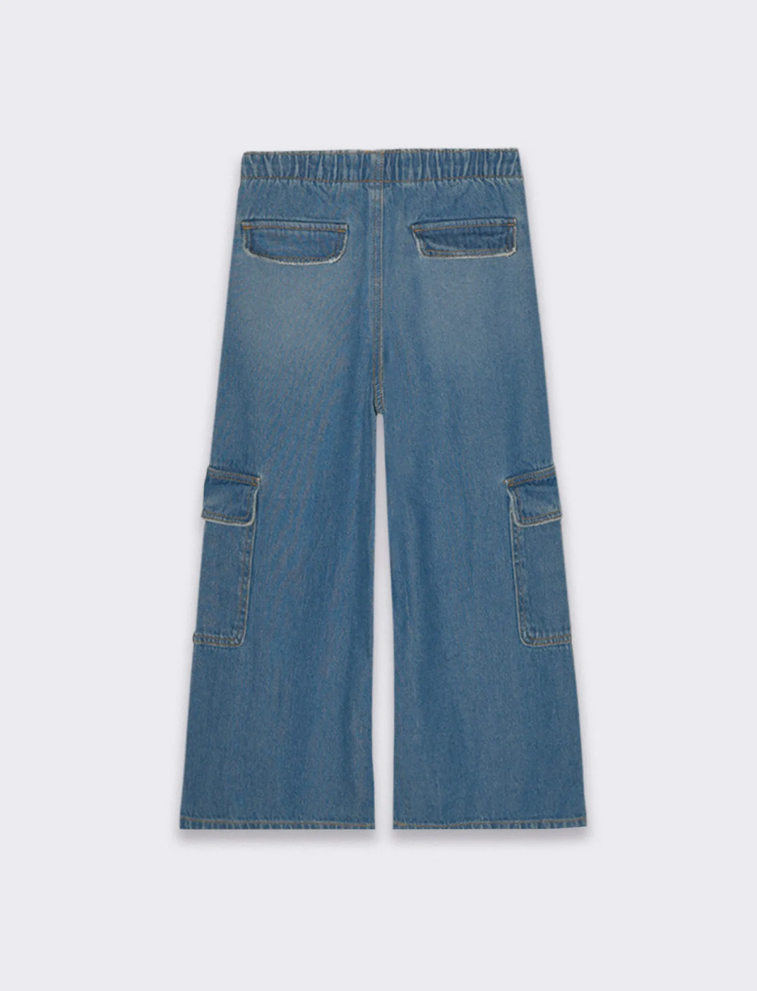 Piazza Italia Bambina | Jeans<Denim modello cargo da bambina con elastico in vita - Denim