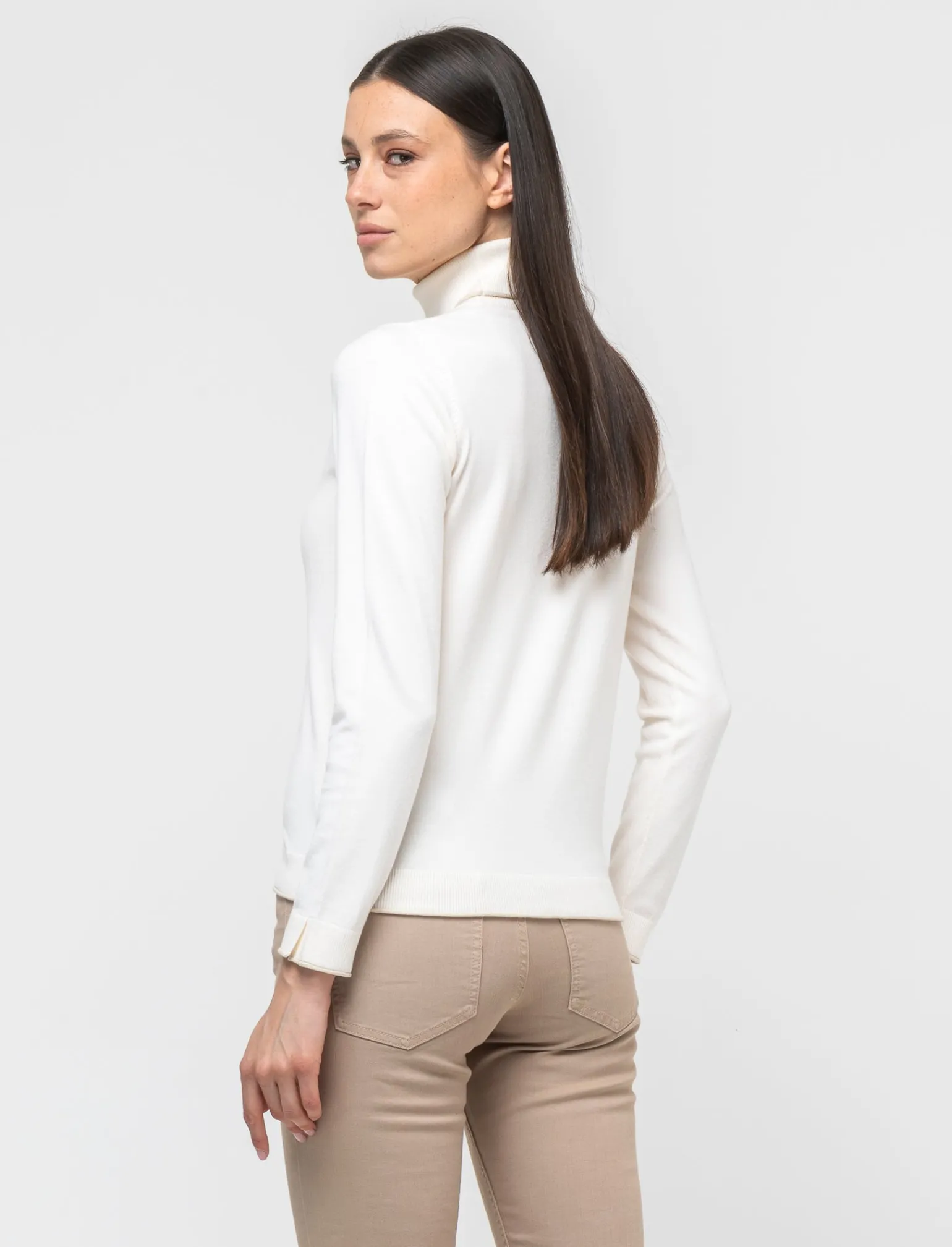 Donna Piazza Italia Donna | Maglieria<Dolcevita in maglia fine e morbida con dettaglio lurex - Avorio